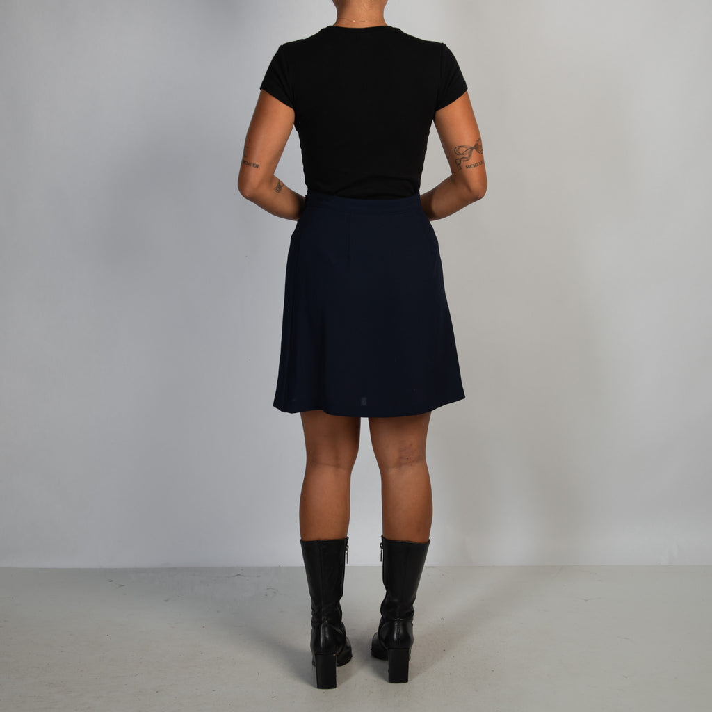 NAVY WRAP SKIRT