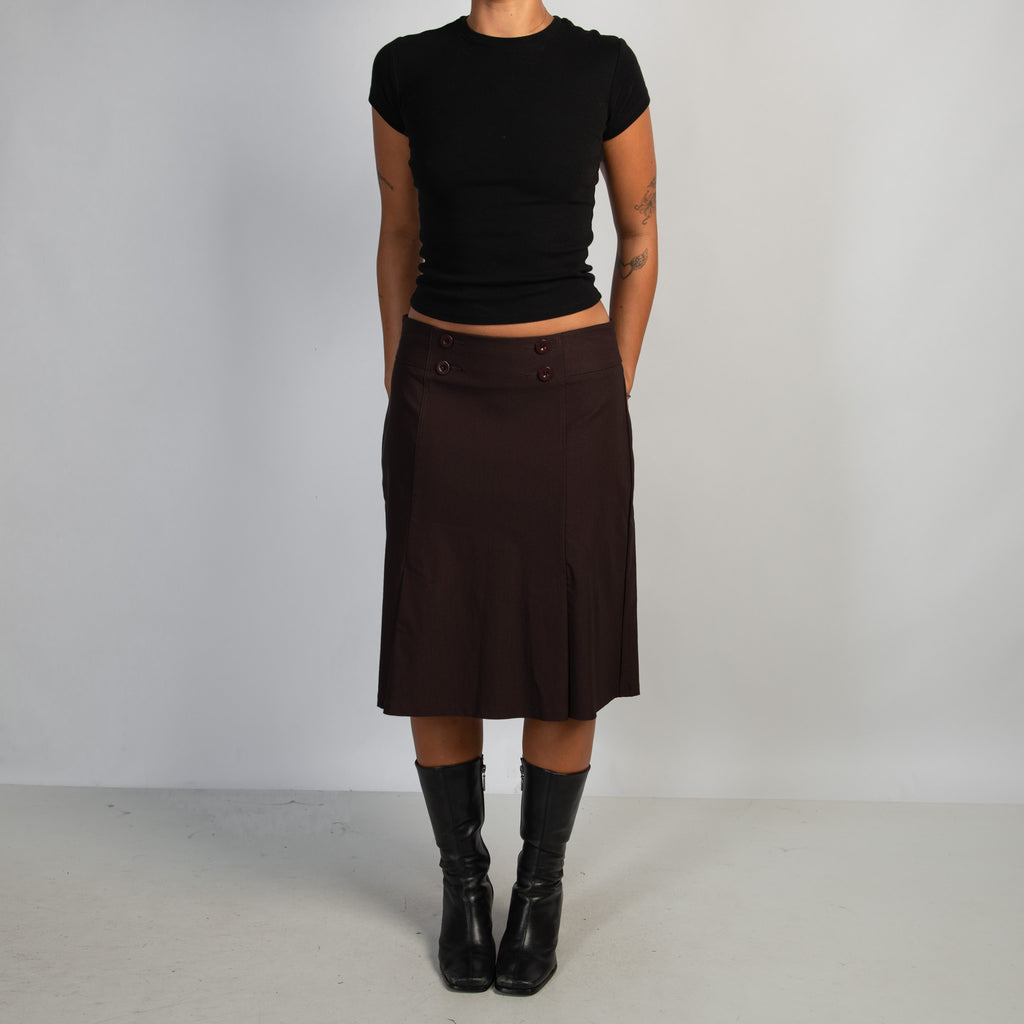 DEEP MAROON MIDI SKIRT