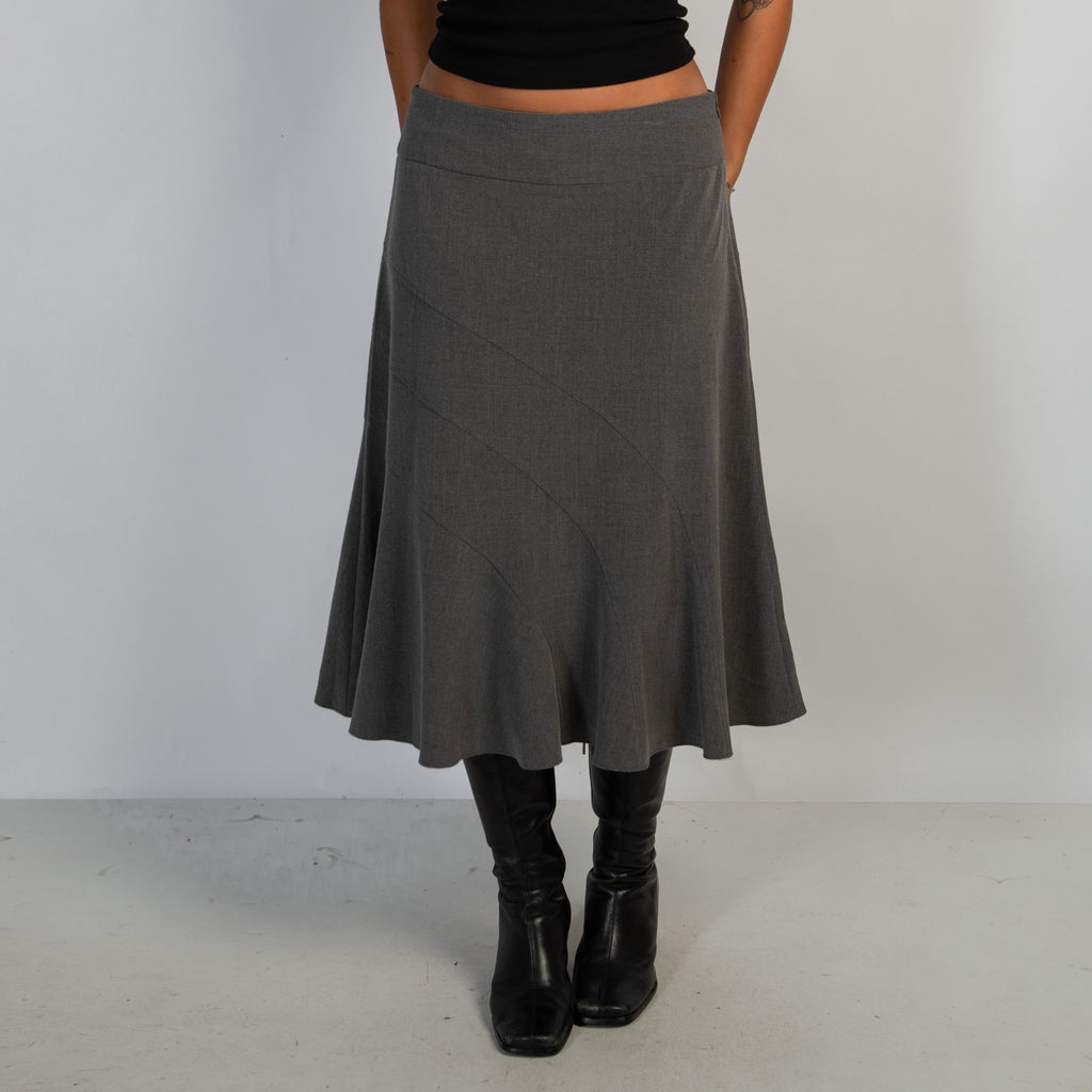 GREY MIDI SKIRT