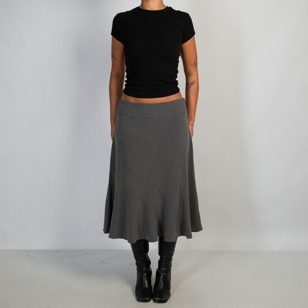 GREY MIDI SKIRT