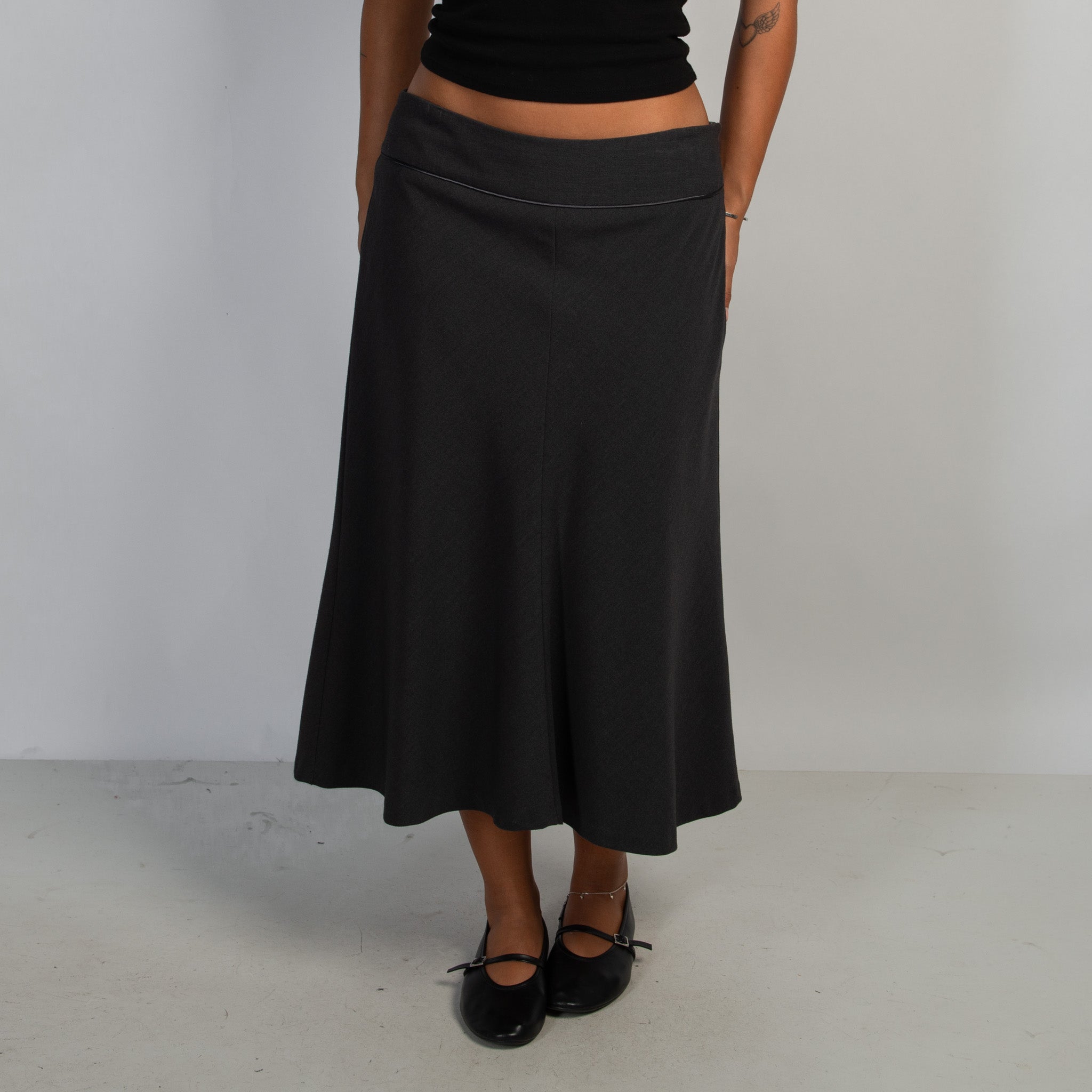 GREY MIDI SKIRT