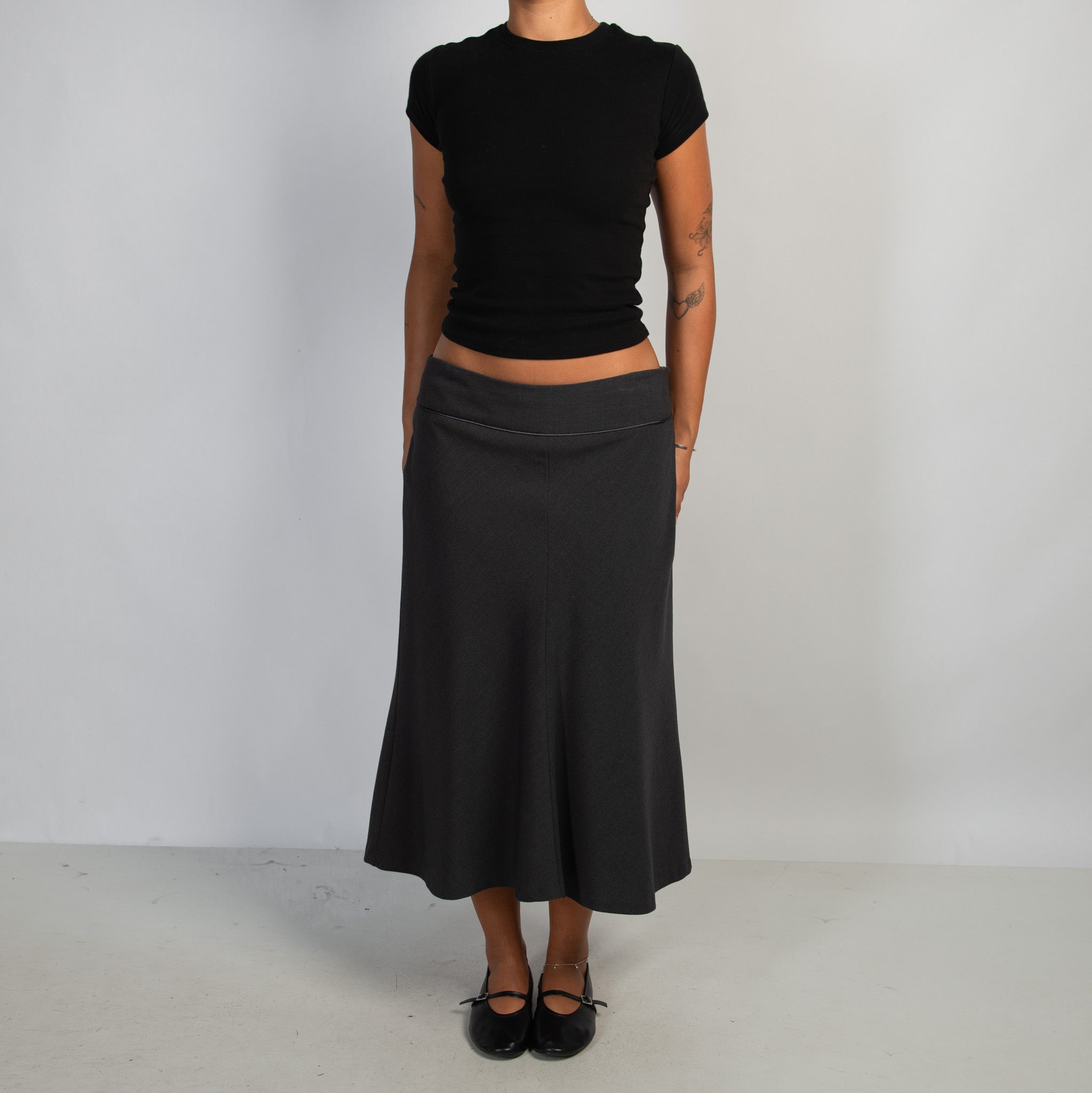 GREY MIDI SKIRT