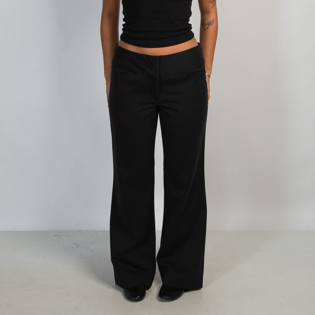 BLACK WIDE LEG TROUSERS