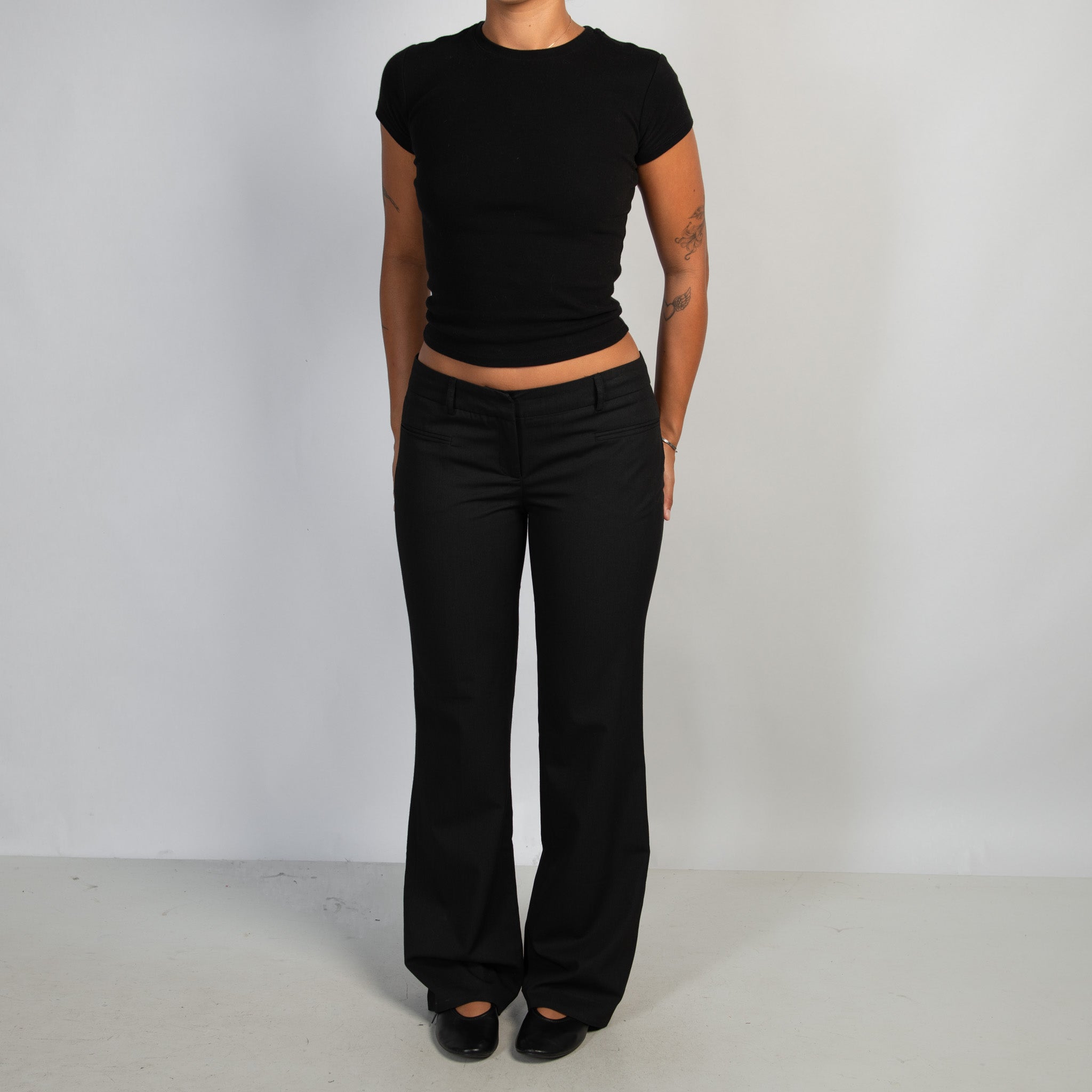 BLACK BOOTCUT TROUSERS