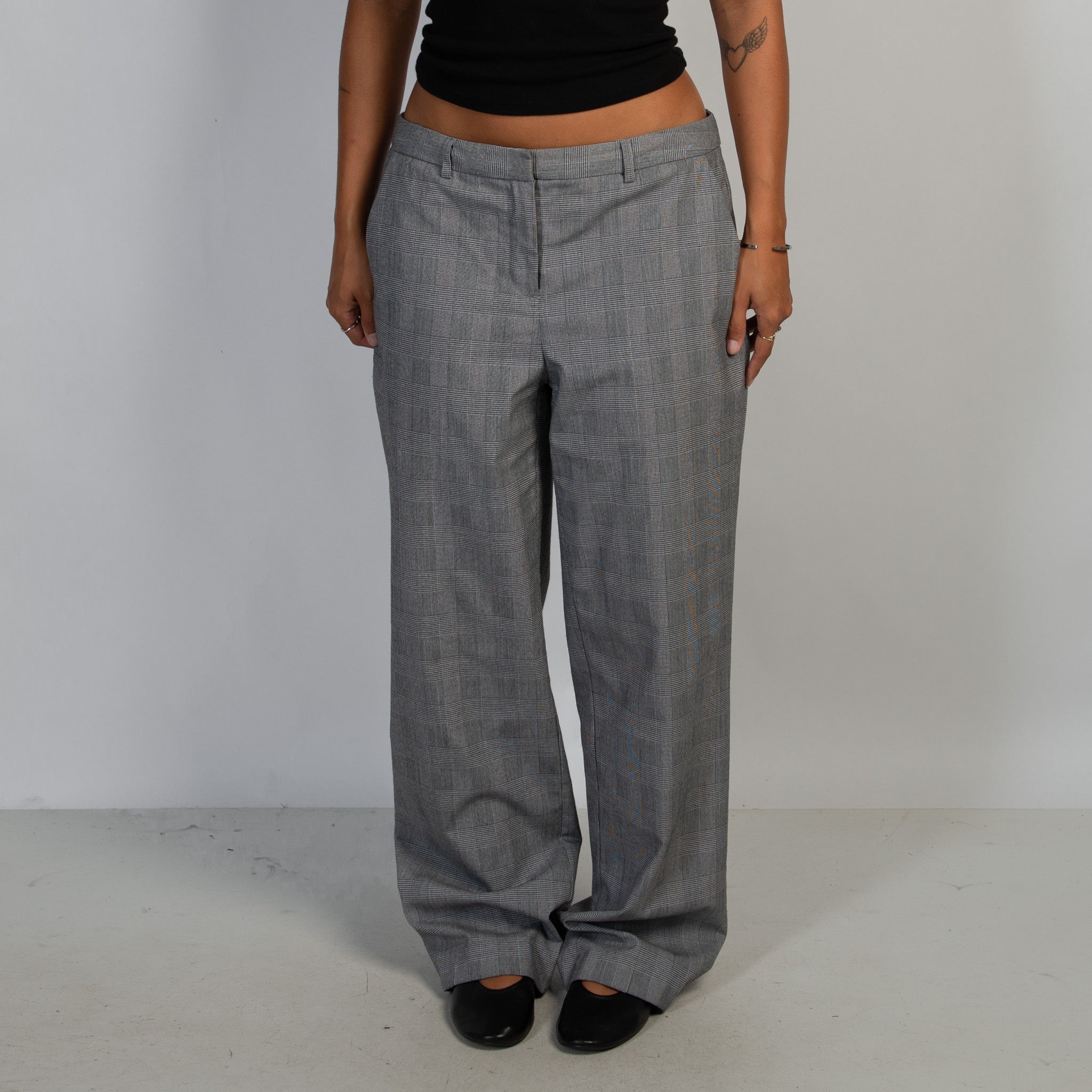 GREY CHECK TROUSERS