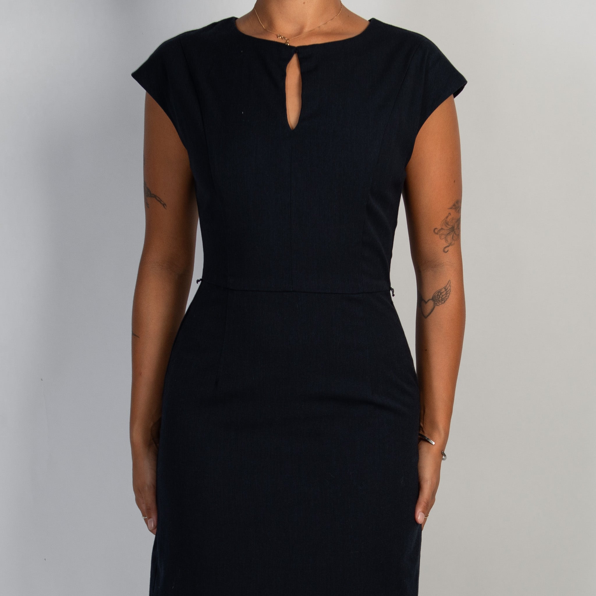 DARK NAVY MIDI DRESS
