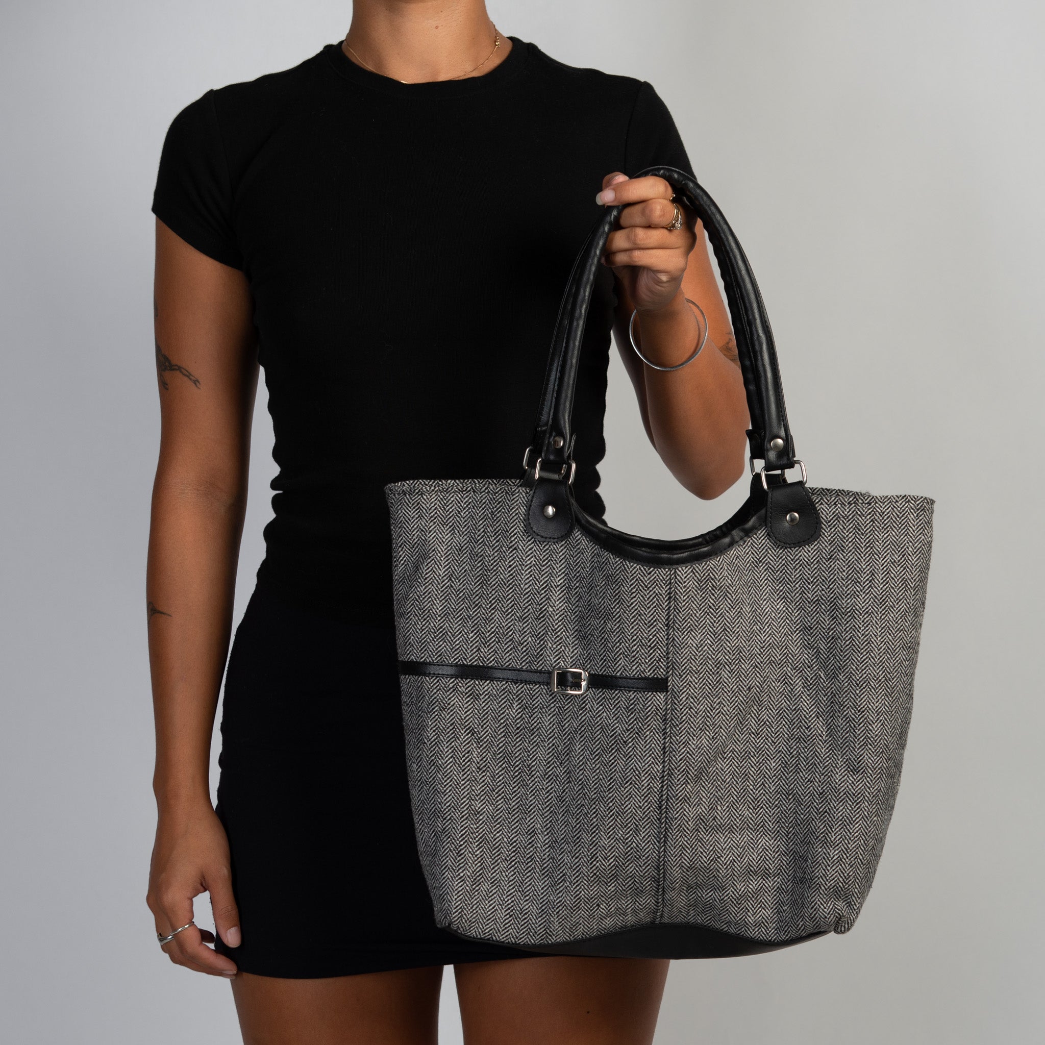 HERRINGBONE SHOULDER BAG