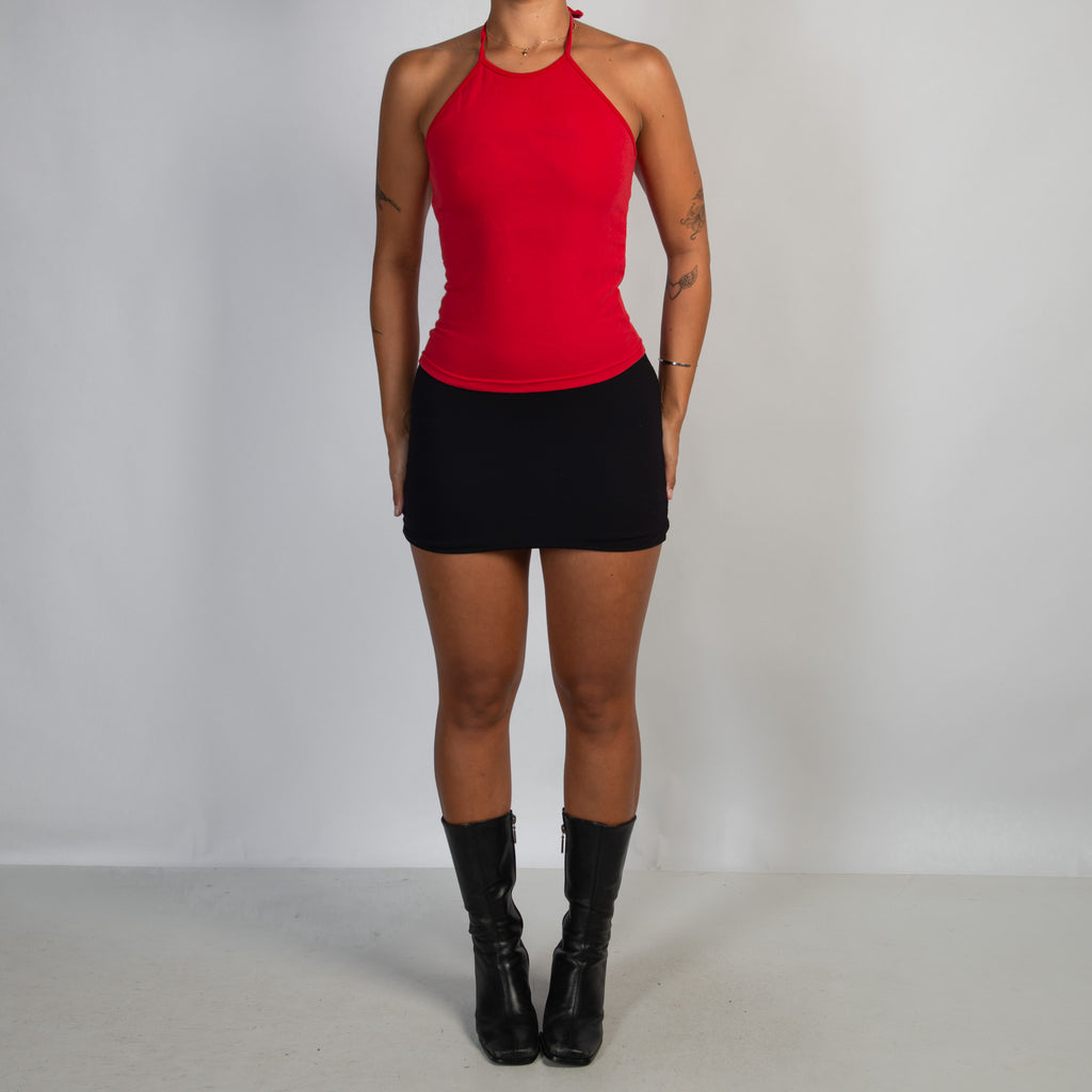 RED HALTERNECK TOP
