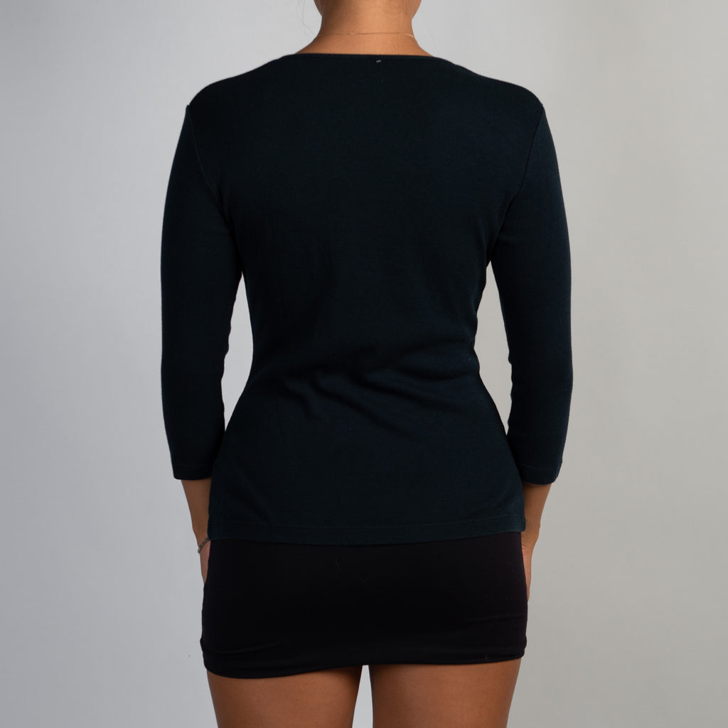SQUARE NECK 3/4 SLEEVE TOP