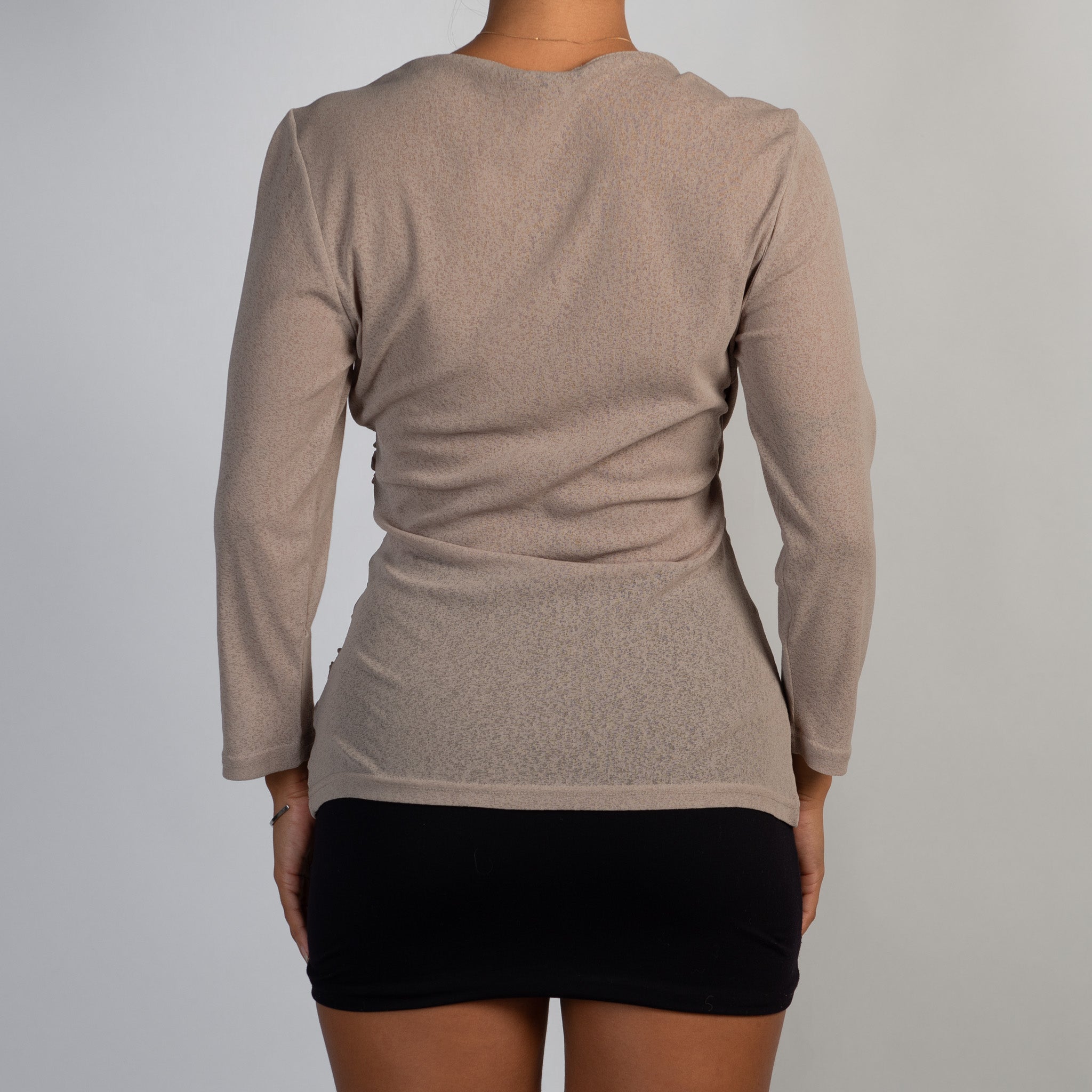 MESH FAUX WRAP TOP