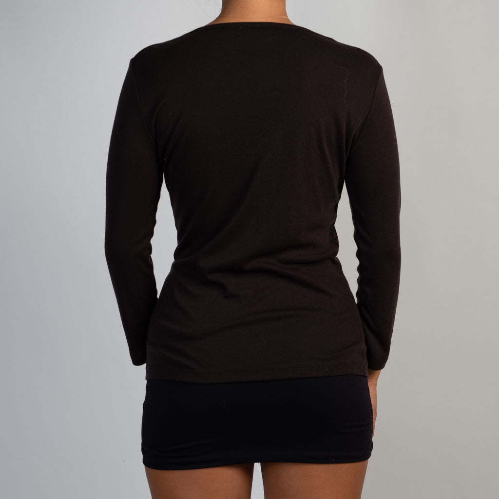 BROWN LONG SLEEVE TOP