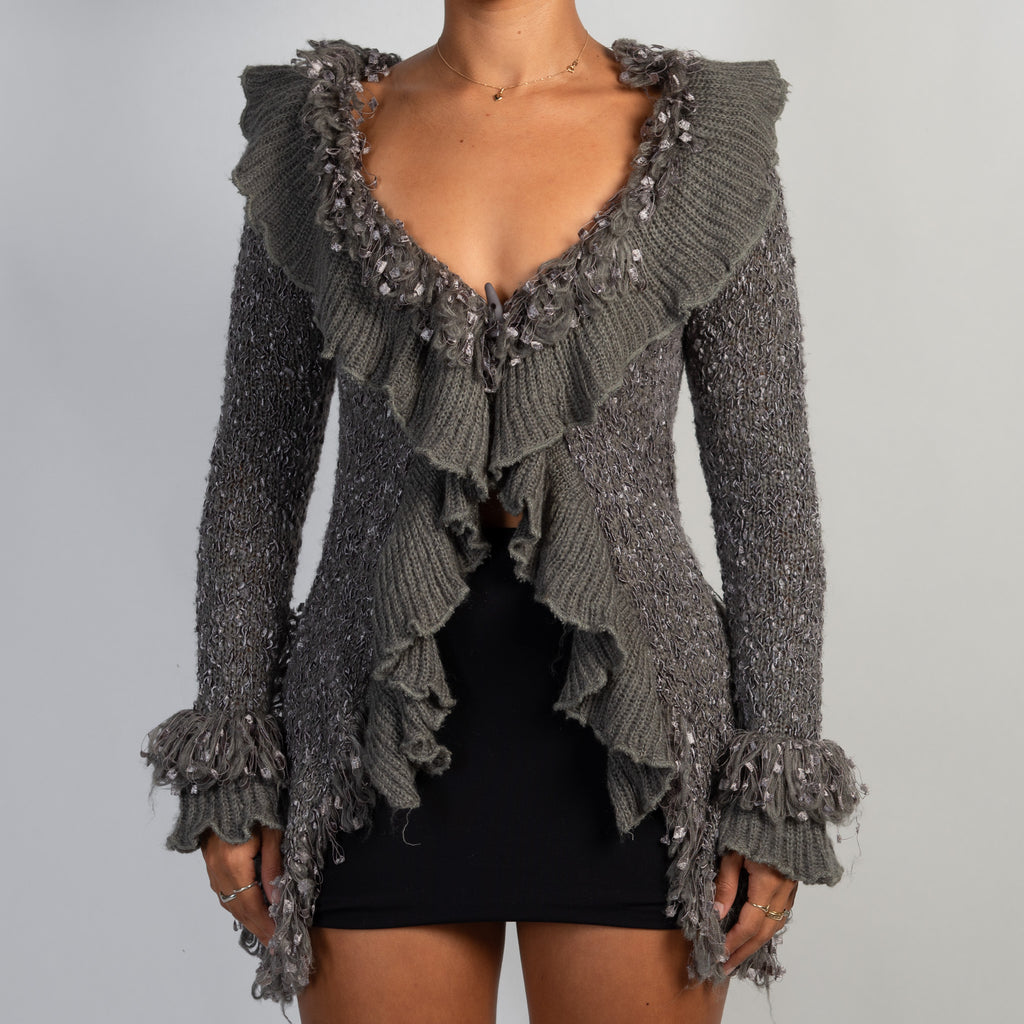 GREY SHAG CARDIGAN