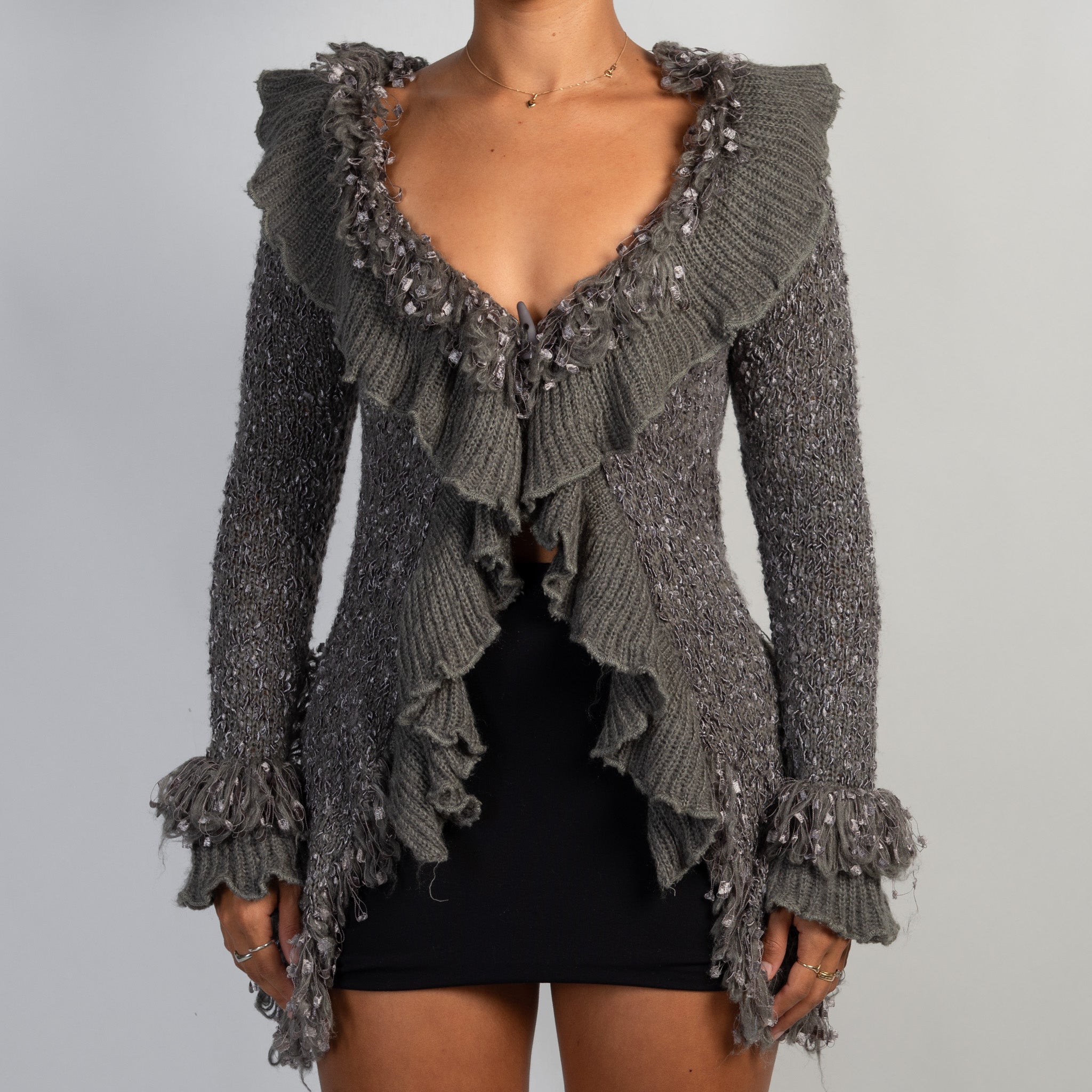 GREY SHAG CARDIGAN
