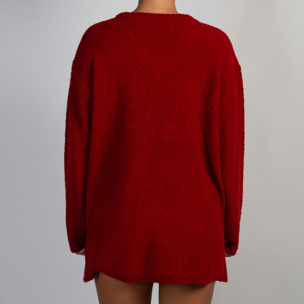 RED WOOL KNIT SWEATER