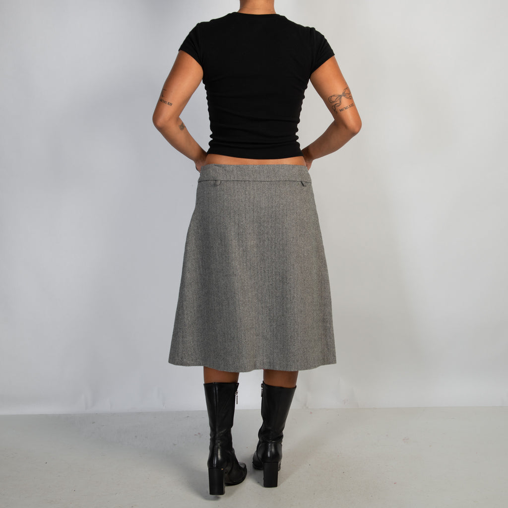 HERRINGBONE WOOL SKIRT
