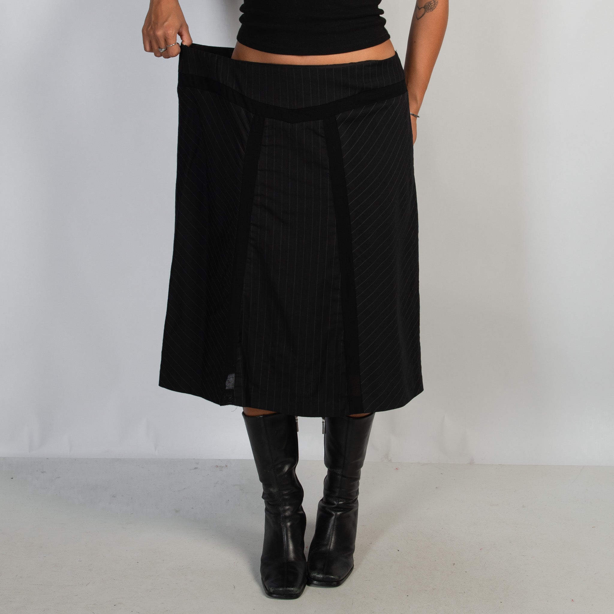 WOOL SILK MIDI SKIRT