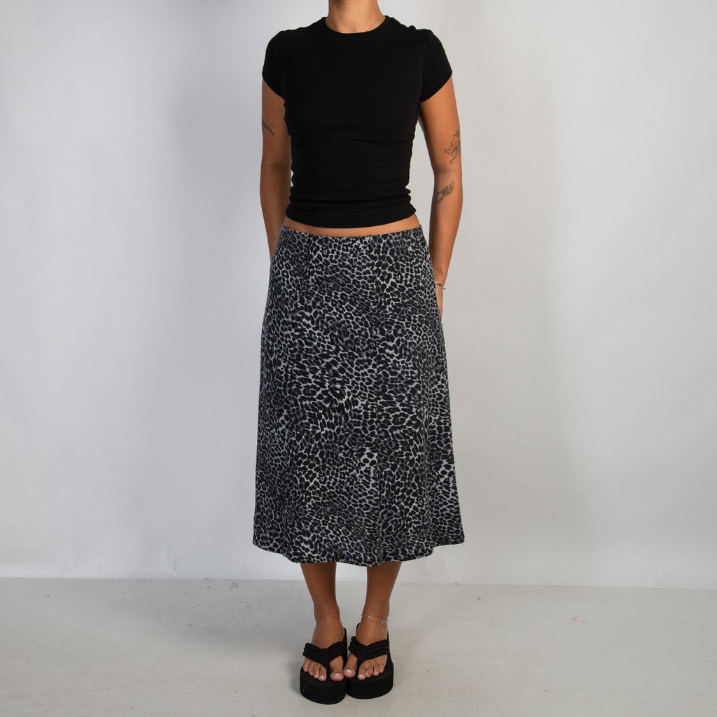 ANIMAL PRINT MIDI SKIRT
