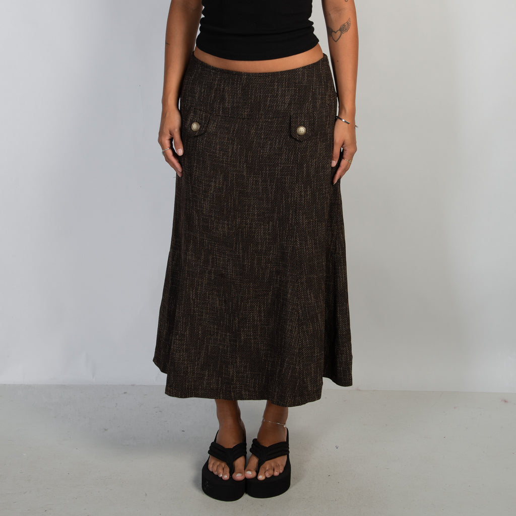 BROWN MARLE MIDI SKIRT