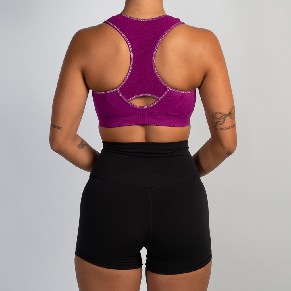 FUCHSIA SEAMLESS SPORTS BRA