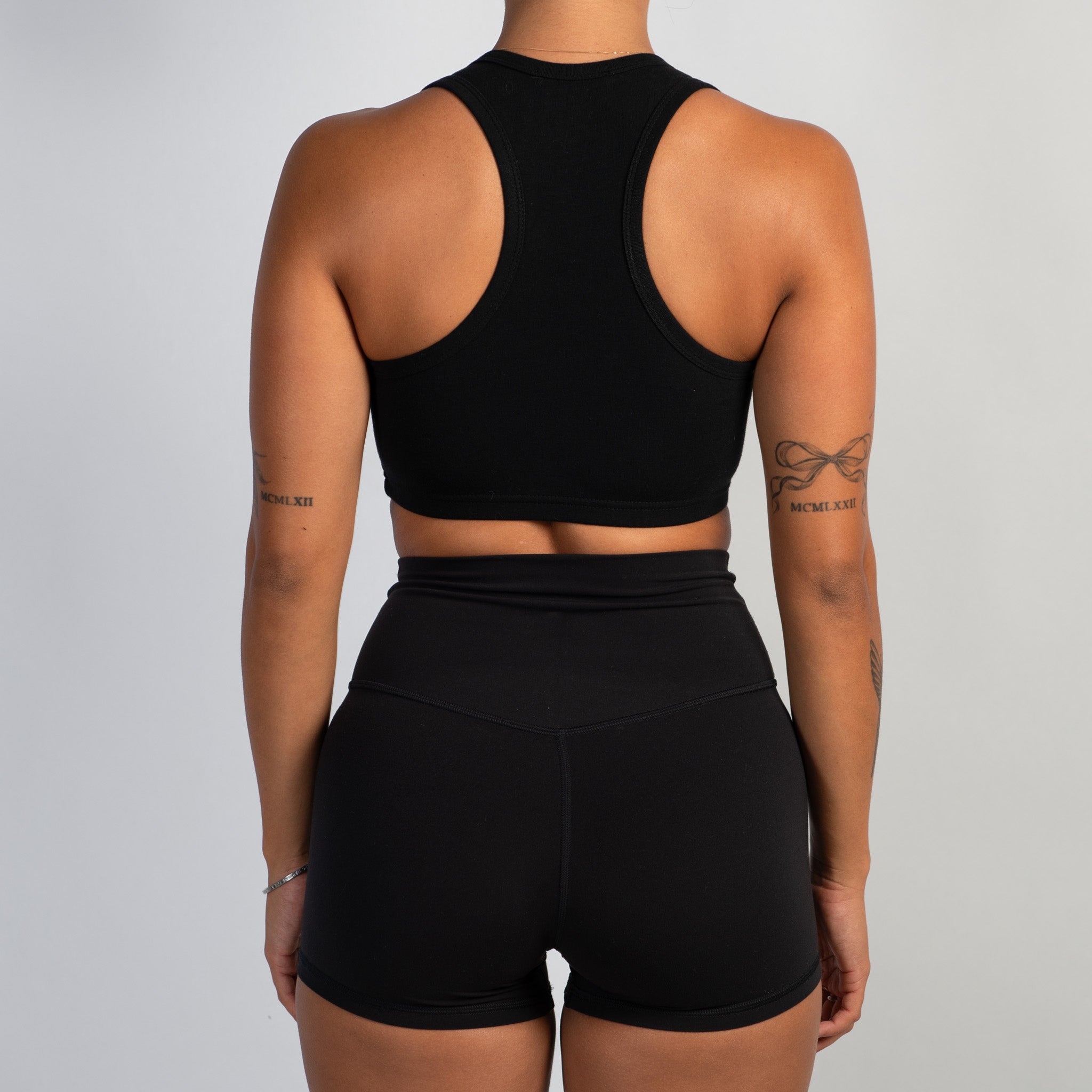 BLACK COTTON SPORTS BRA