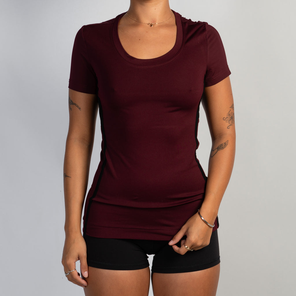 MAROON ACTIVE TEE