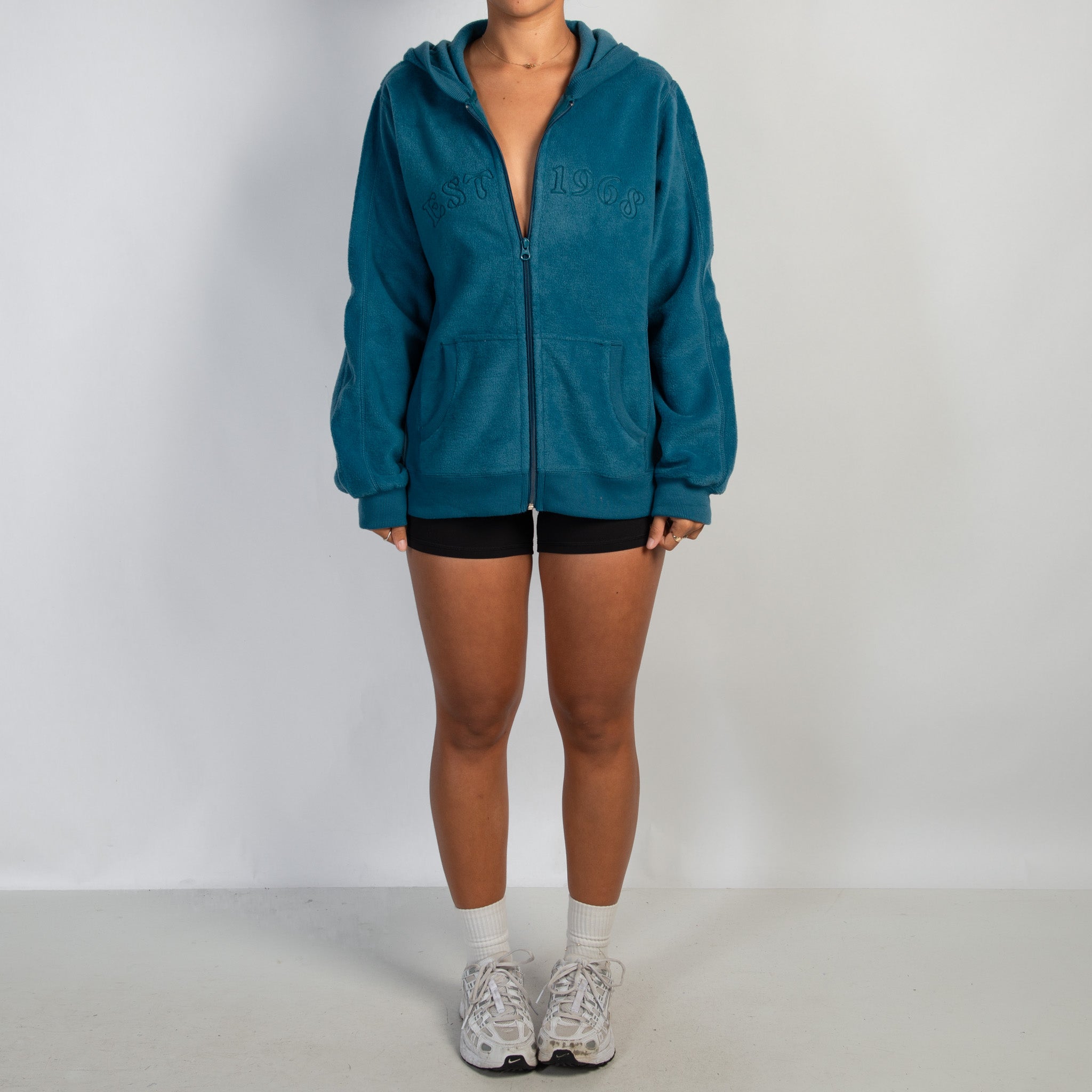 TEAL FLEECE ZIP JACKET
