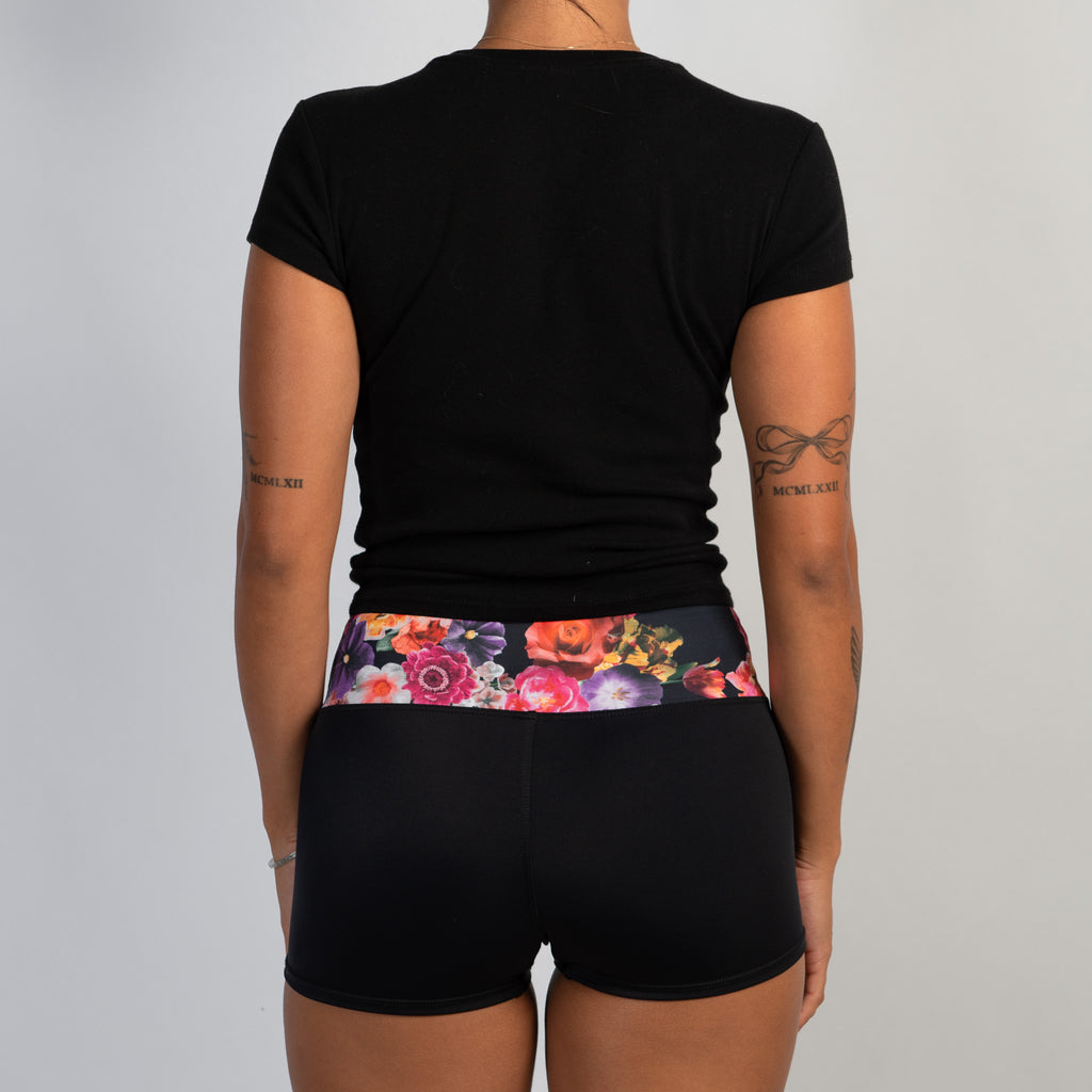 FLORAL WAIST MINI SHORTS