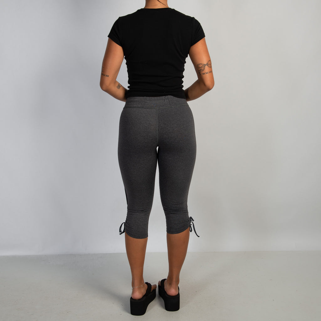GREY RUCHED 3/4 TIGHTS