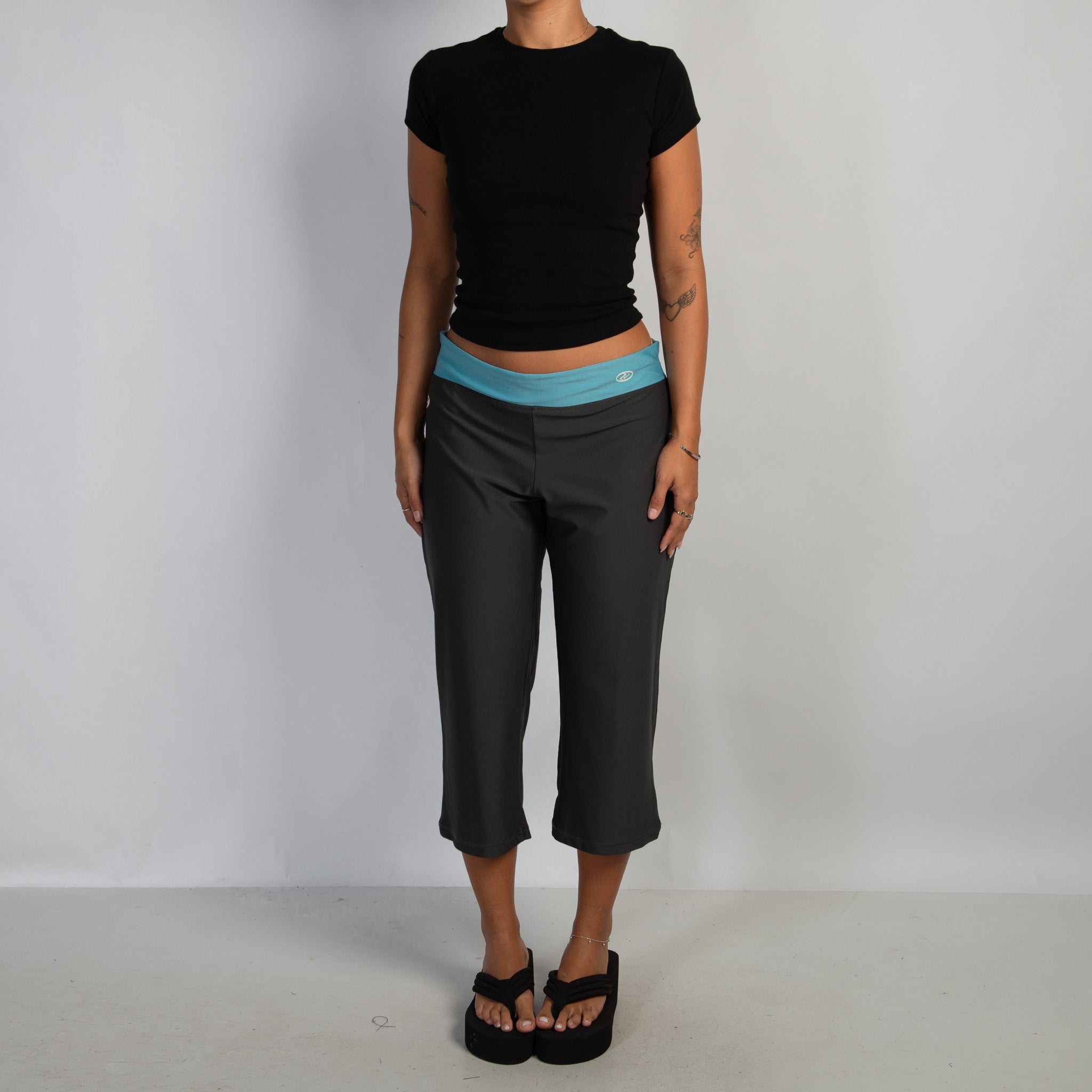 CONTRAST WAIST 3/4 TIGHTS