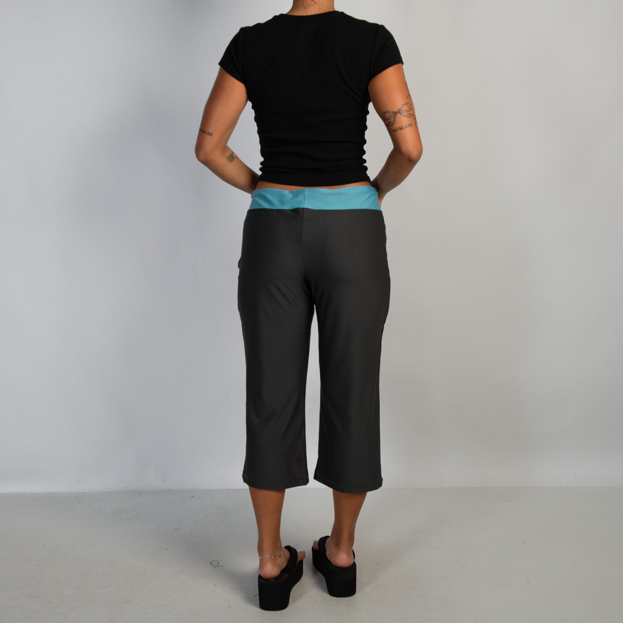 CONTRAST WAIST 3/4 TIGHTS