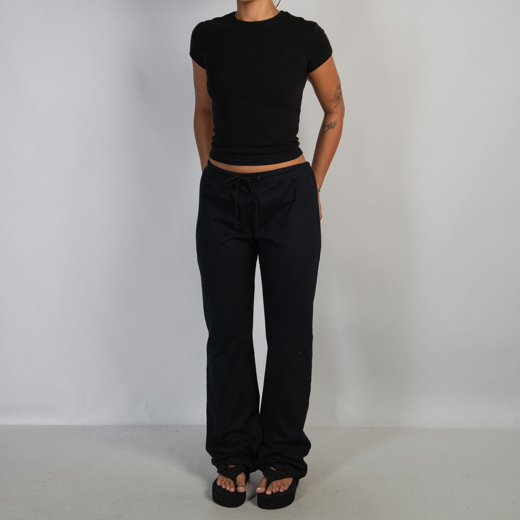 BLACK COTTON LOUNGE PANTS