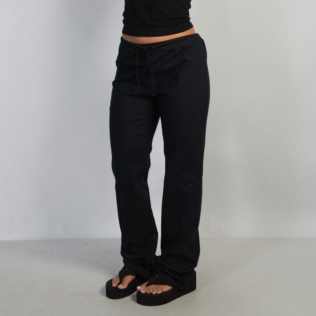 BLACK COTTON LOUNGE PANTS