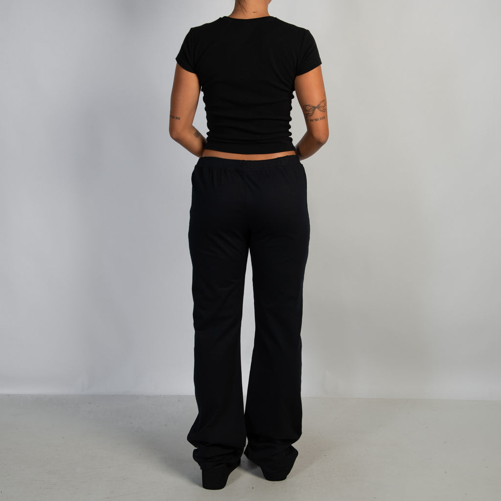 BLACK COTTON LOUNGE PANTS