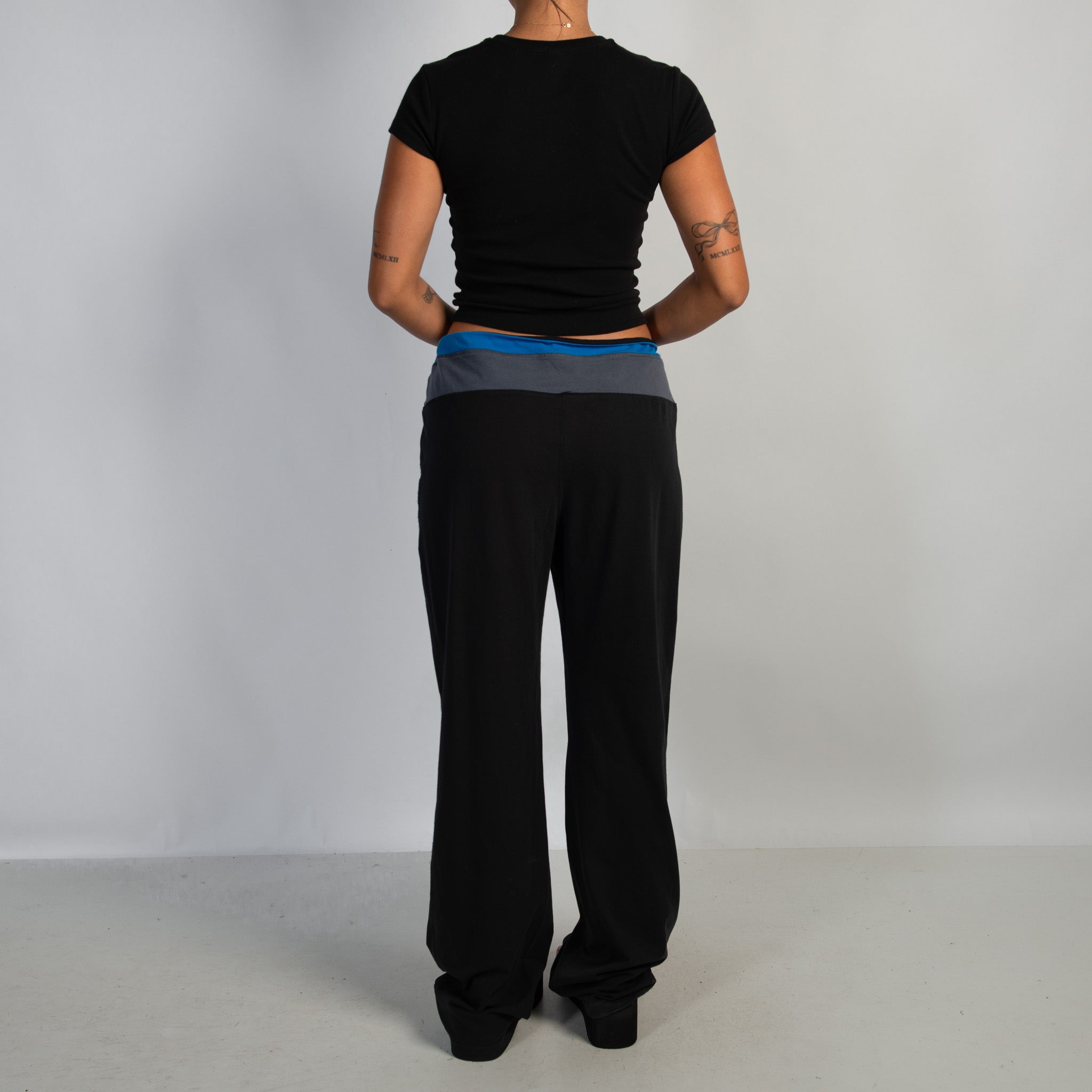 BLACK COTTON LOUNGE PANTS