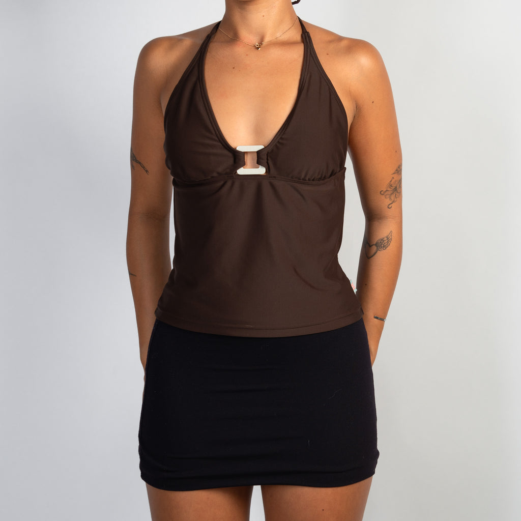 BROWN TANKINI TOP