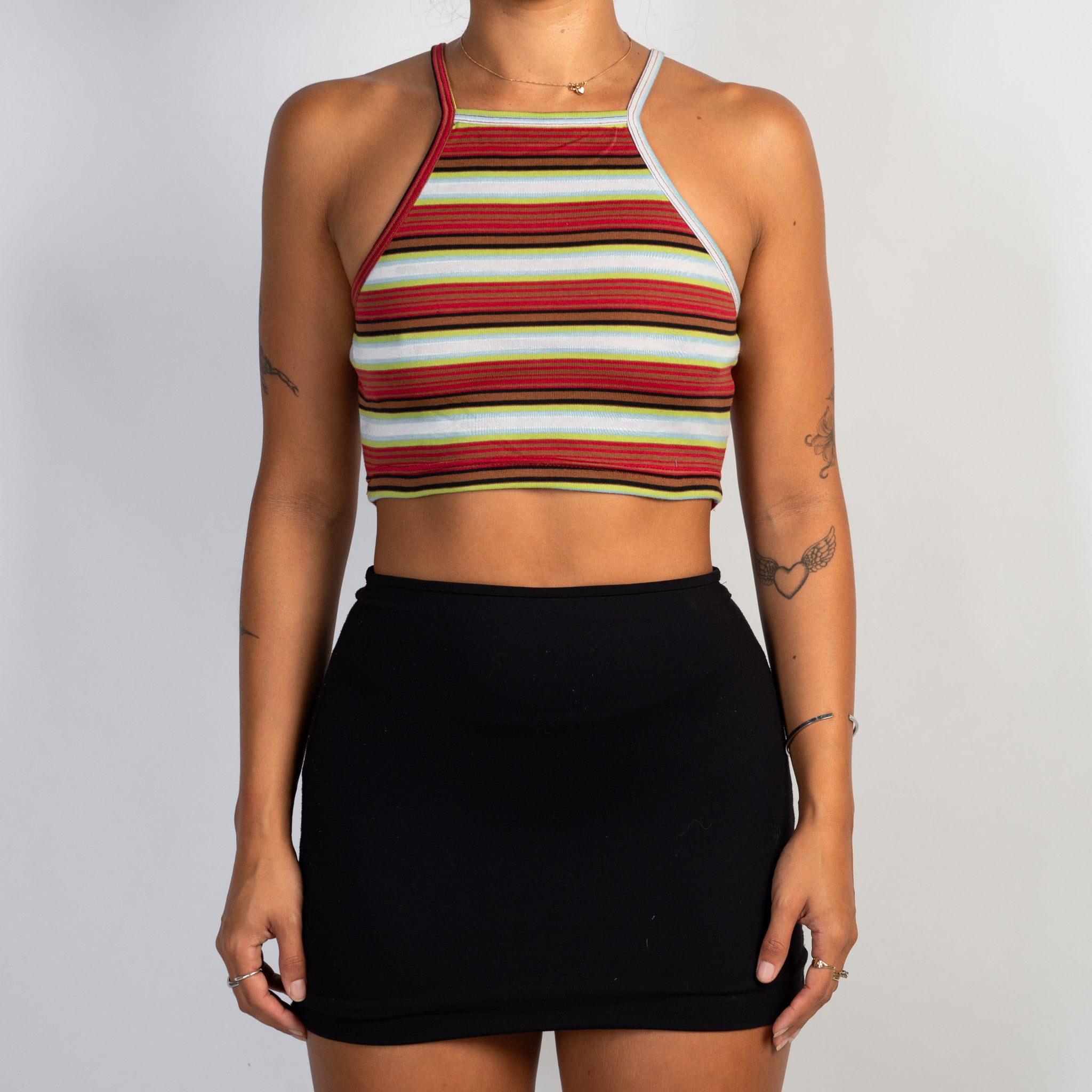 LIME STRIPE CROP TOP