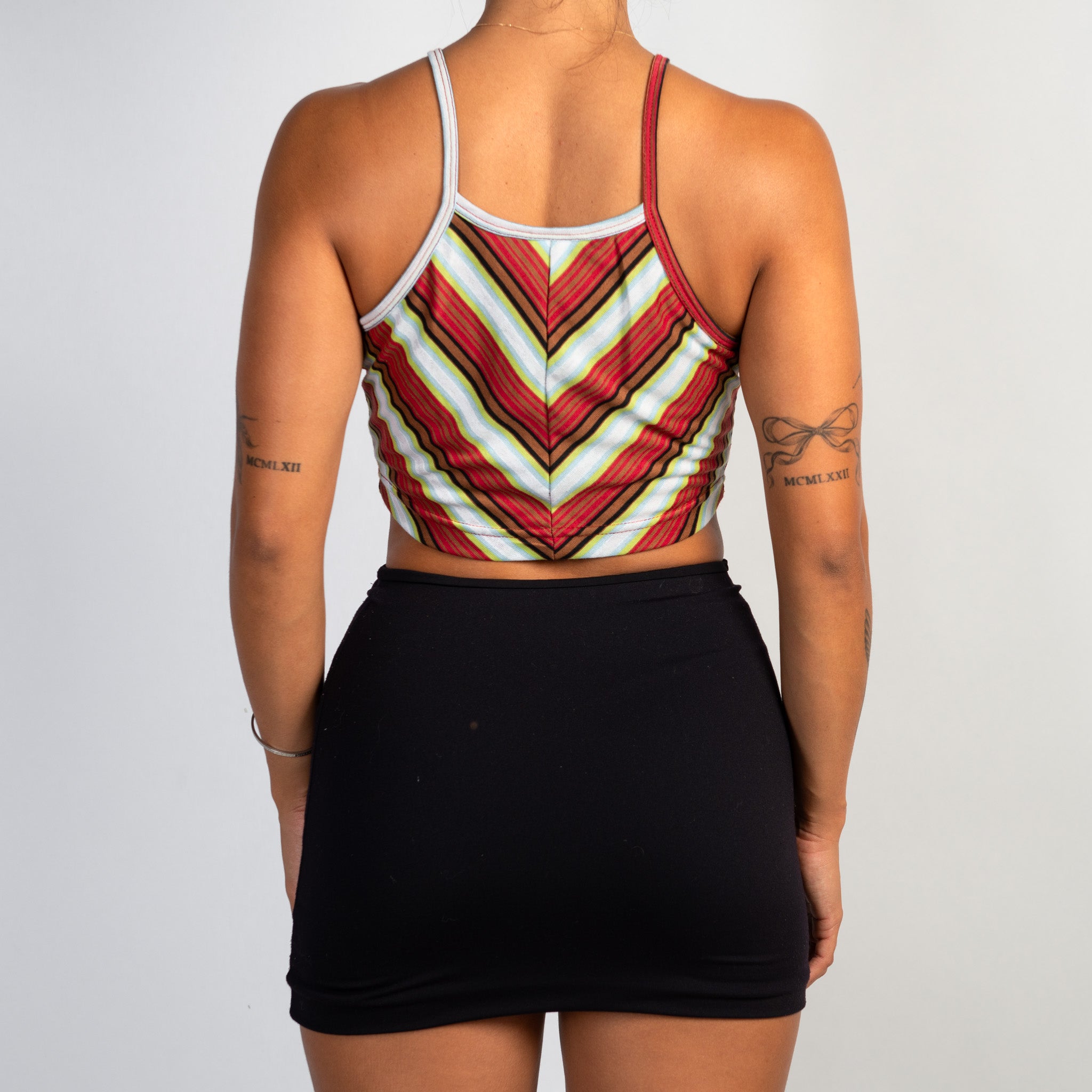 LIME STRIPE CROP TOP