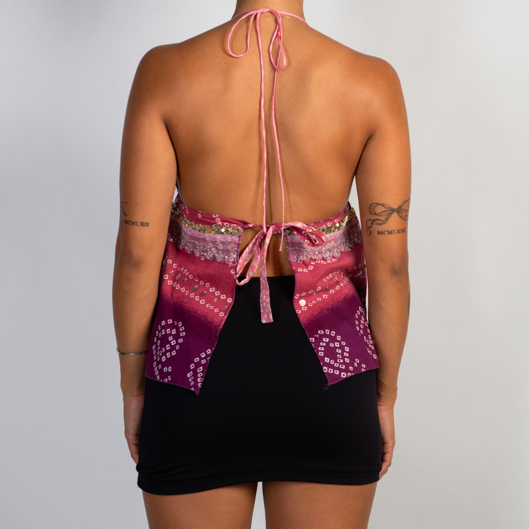 PINK PAISLEY HALTER TOP