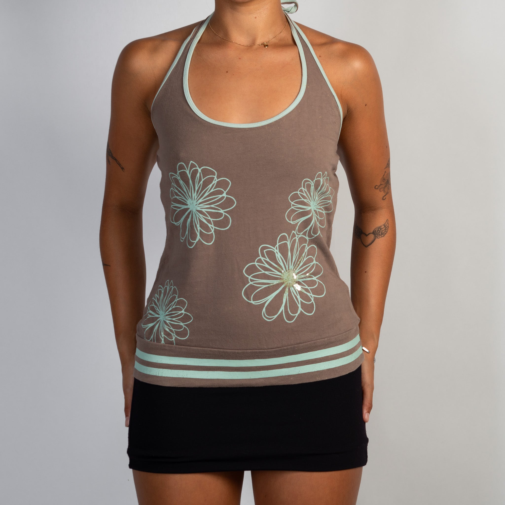 FLORAL HALTERNECK TOP