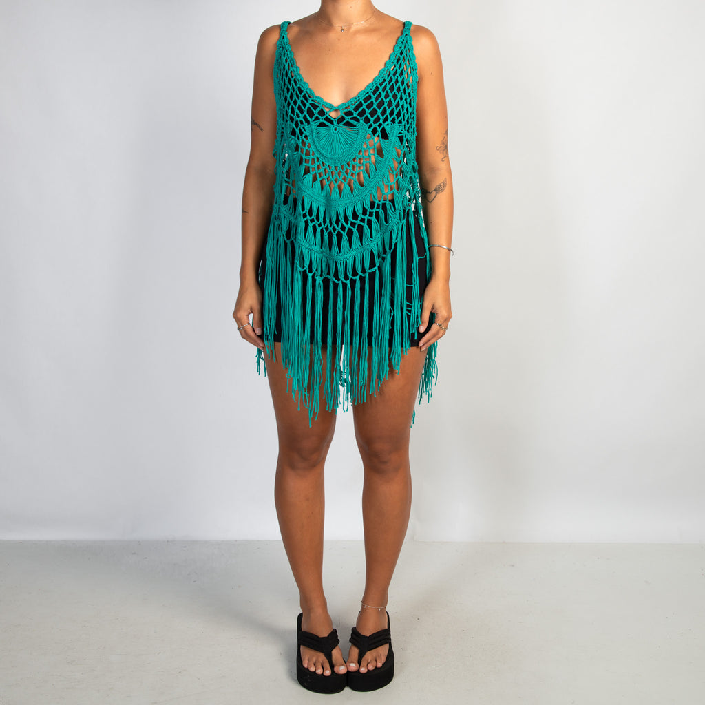 TEAL CROCHET COVERUP