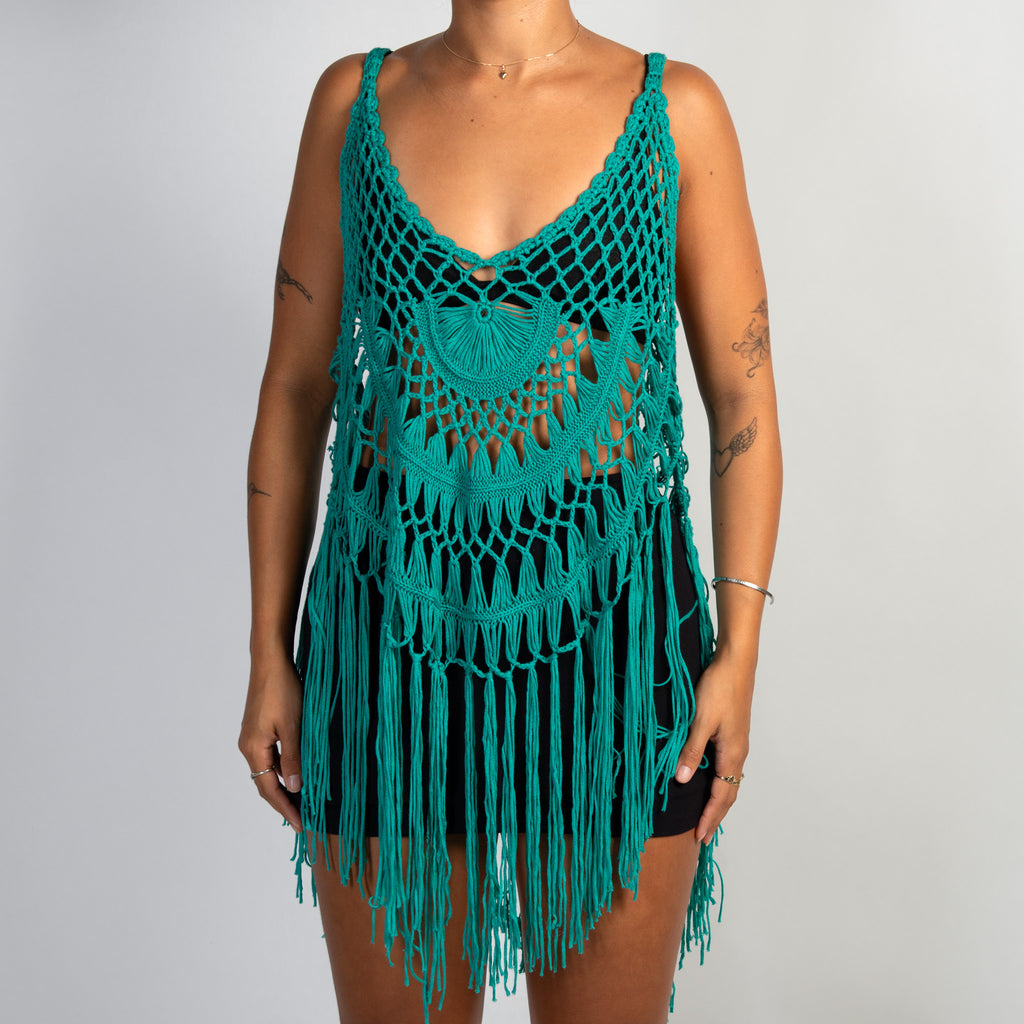 TEAL CROCHET COVERUP