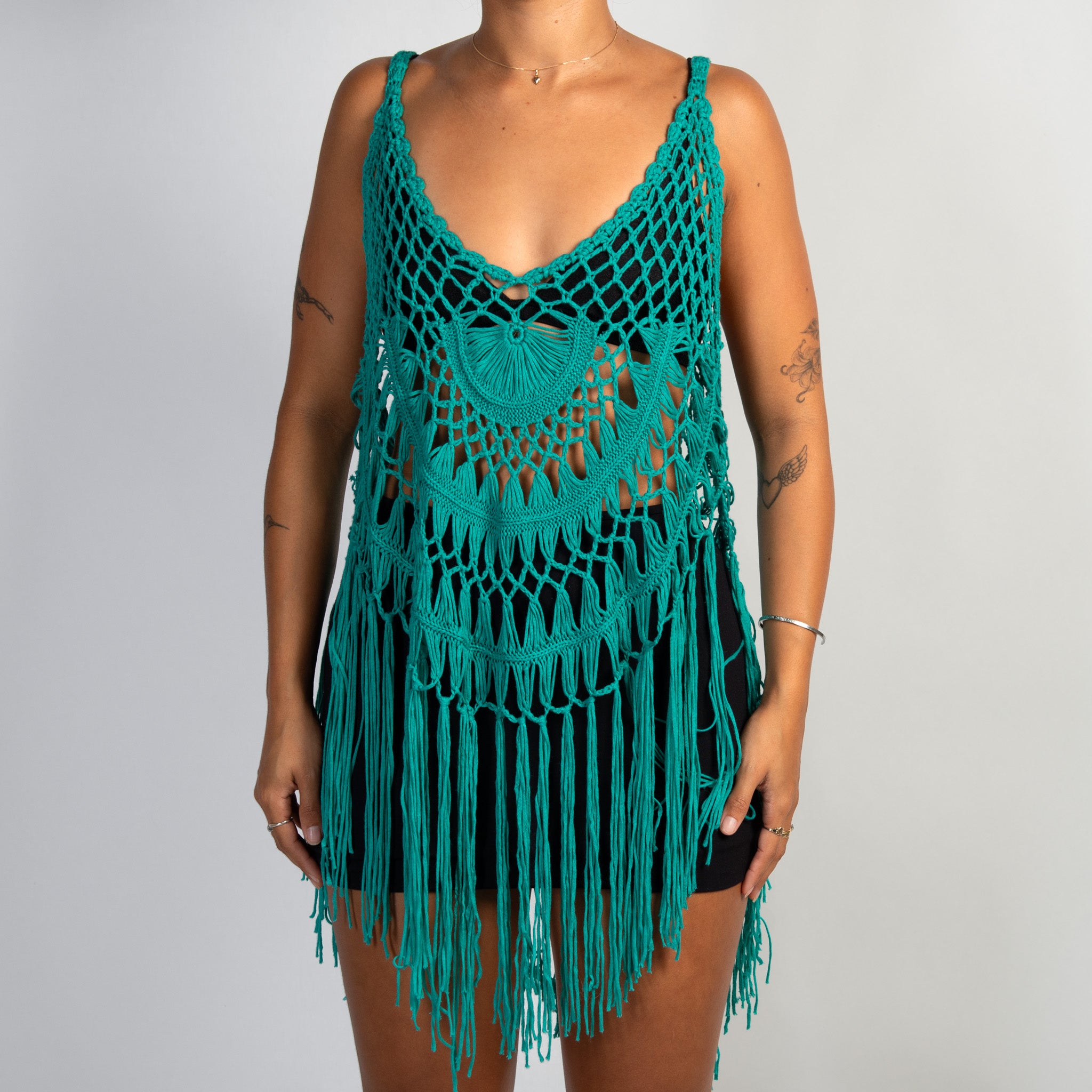 TEAL CROCHET COVERUP