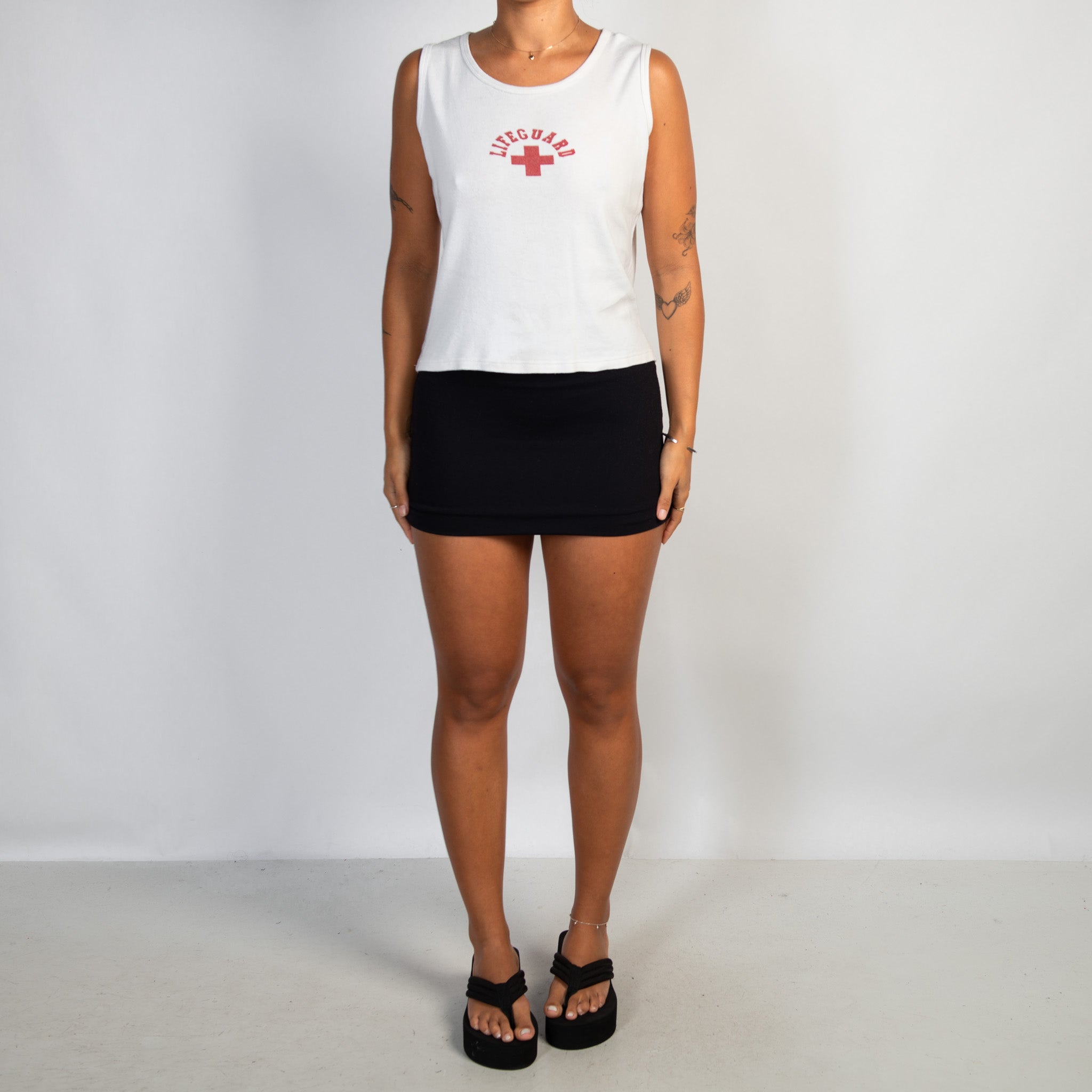 WHITE COTTON TANK TOP