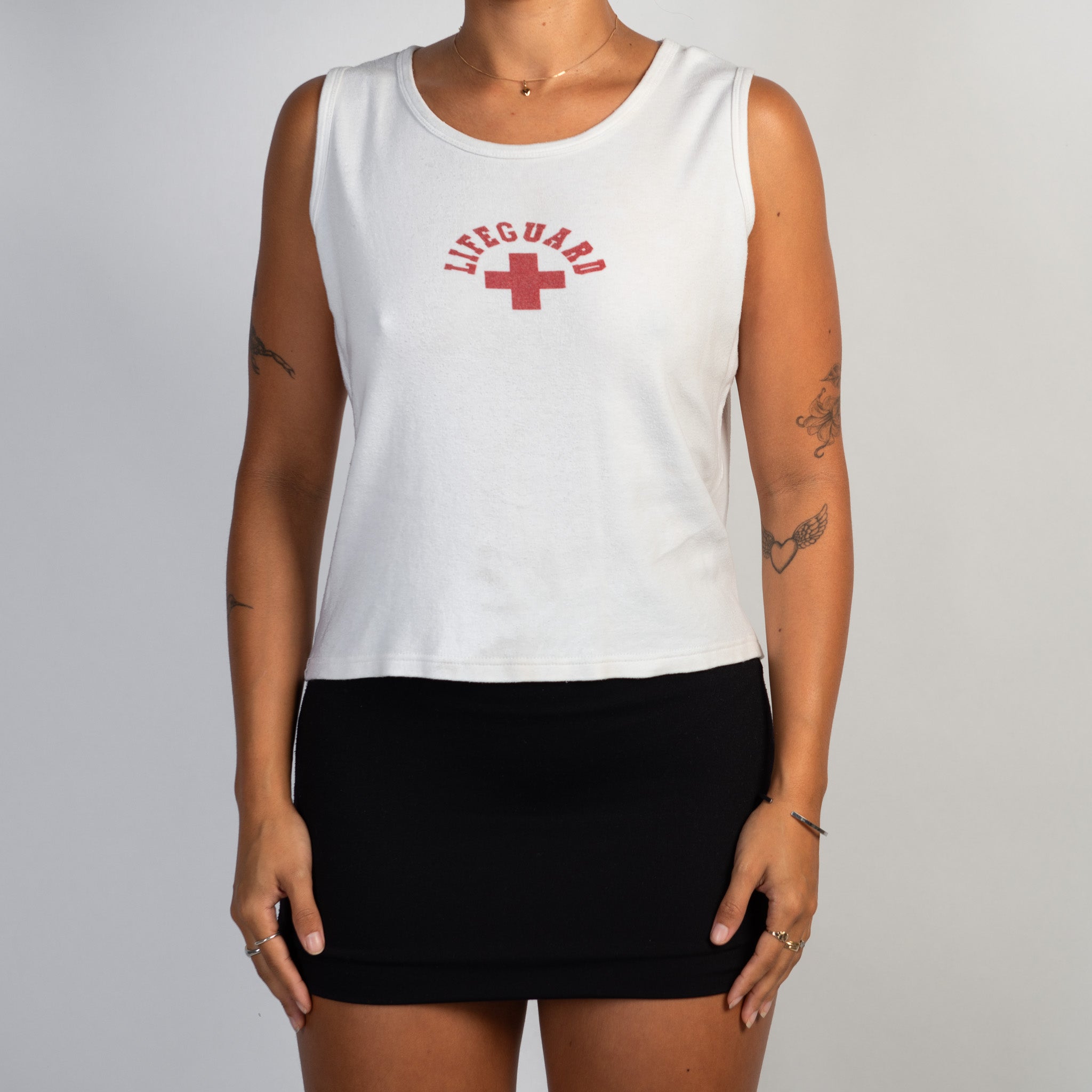 WHITE COTTON TANK TOP