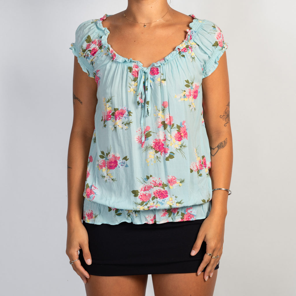 BLUE FLORAL TOP
