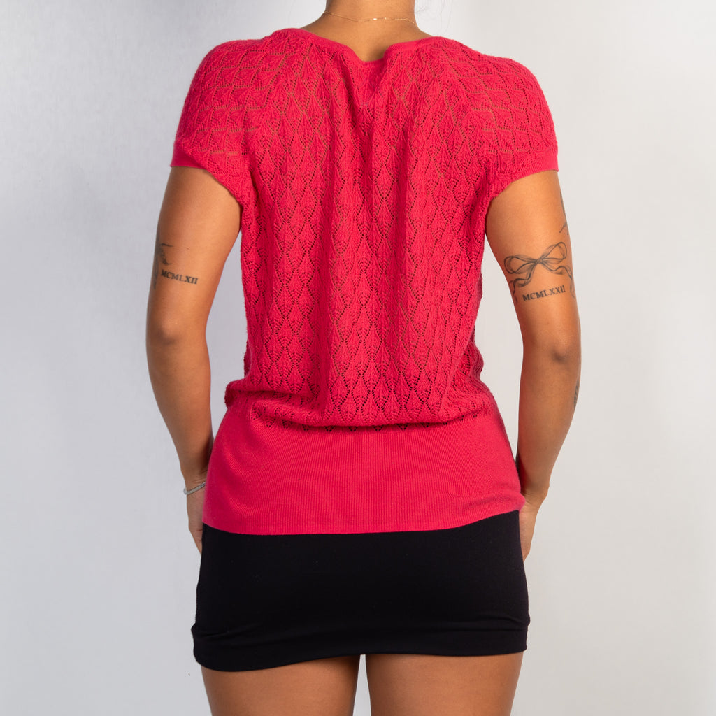 HOT PINK KNIT TOP