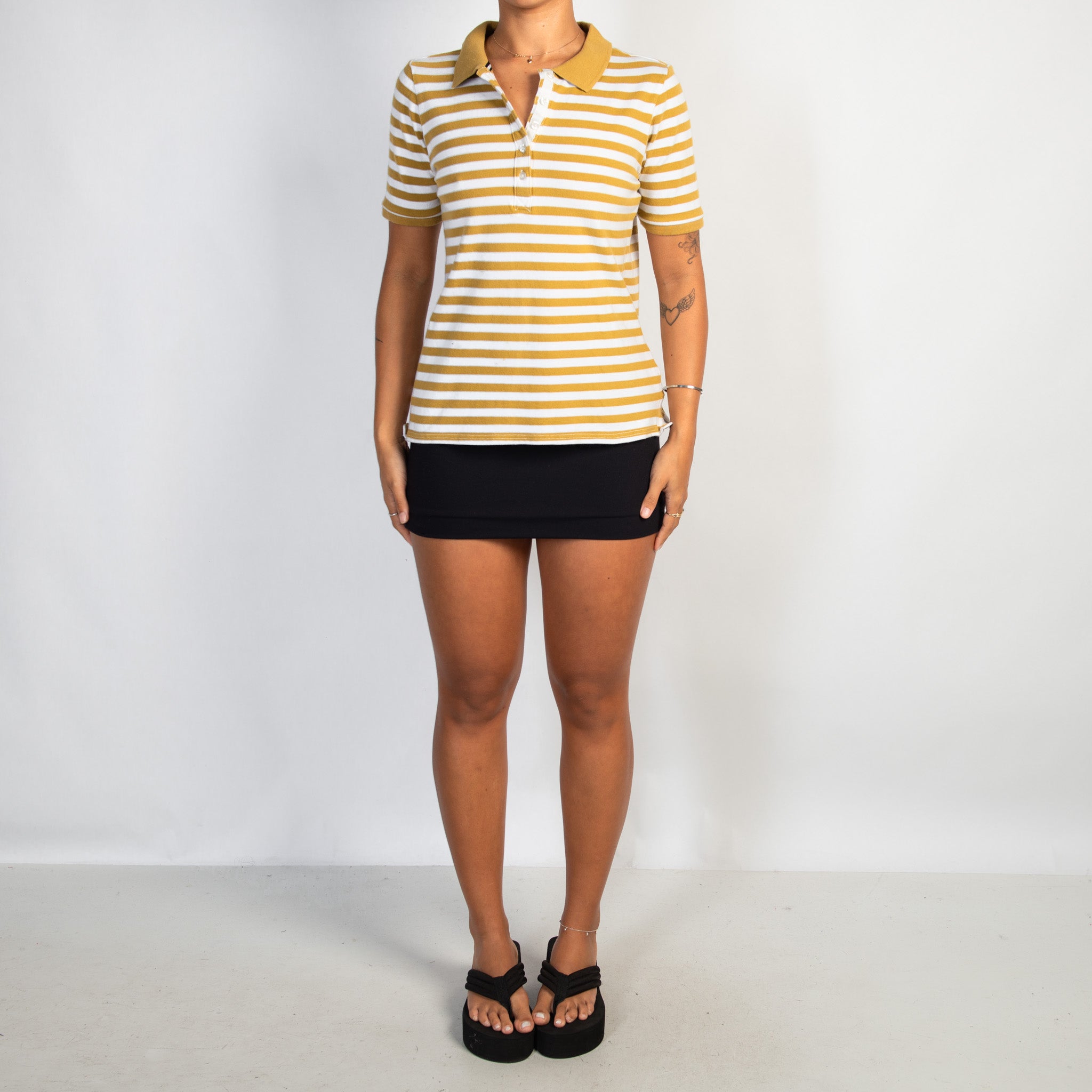 MUSTARD STRIPE POLO