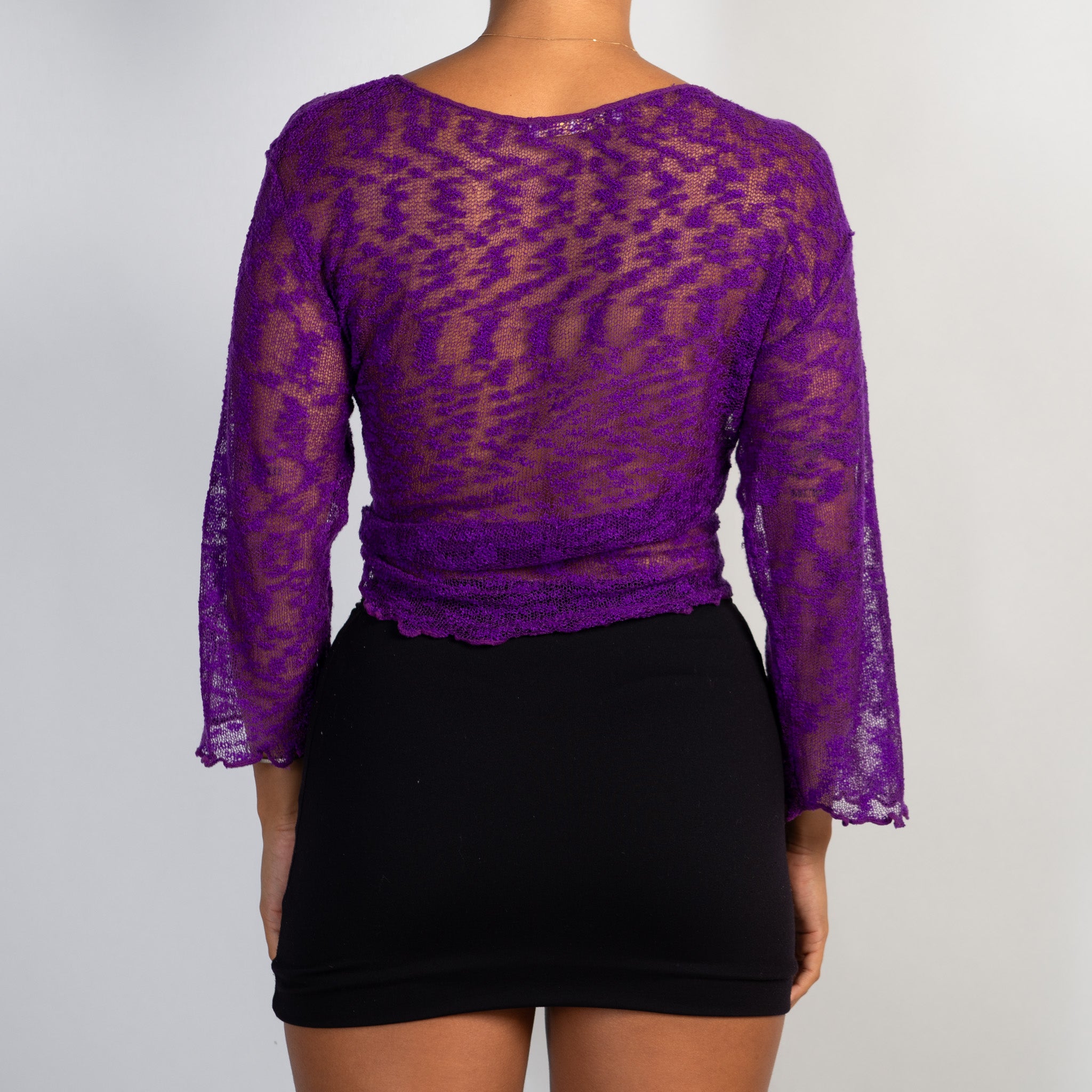 PURPLE KNIT WRAP TOP