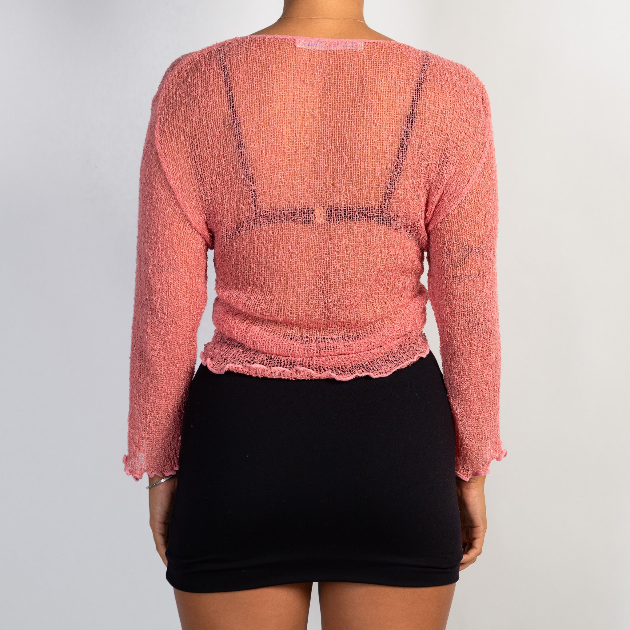 PINK KNIT WRAP TOP