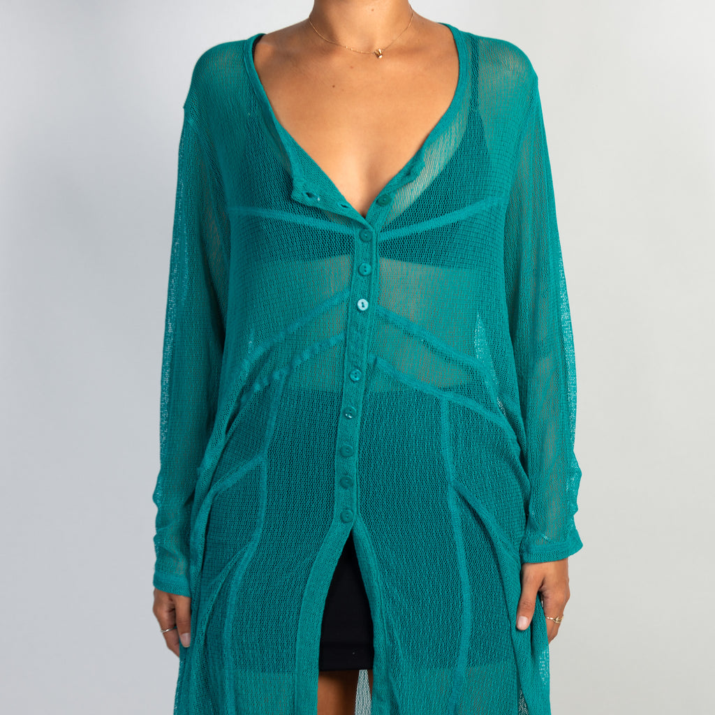 TEAL SHEER MESH TUNIC